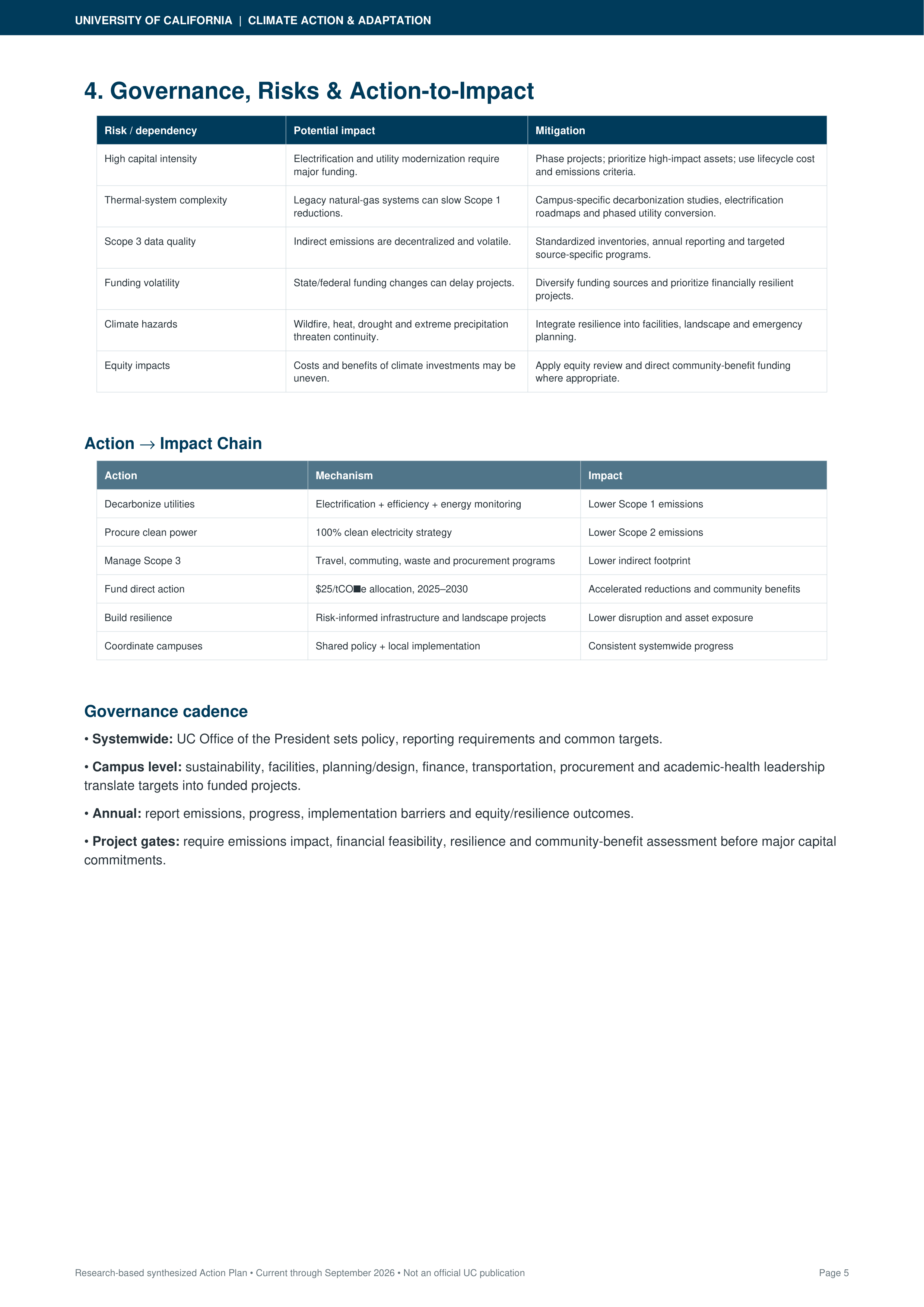 University of California’s Climate Action & Adaptation Plan — page 5