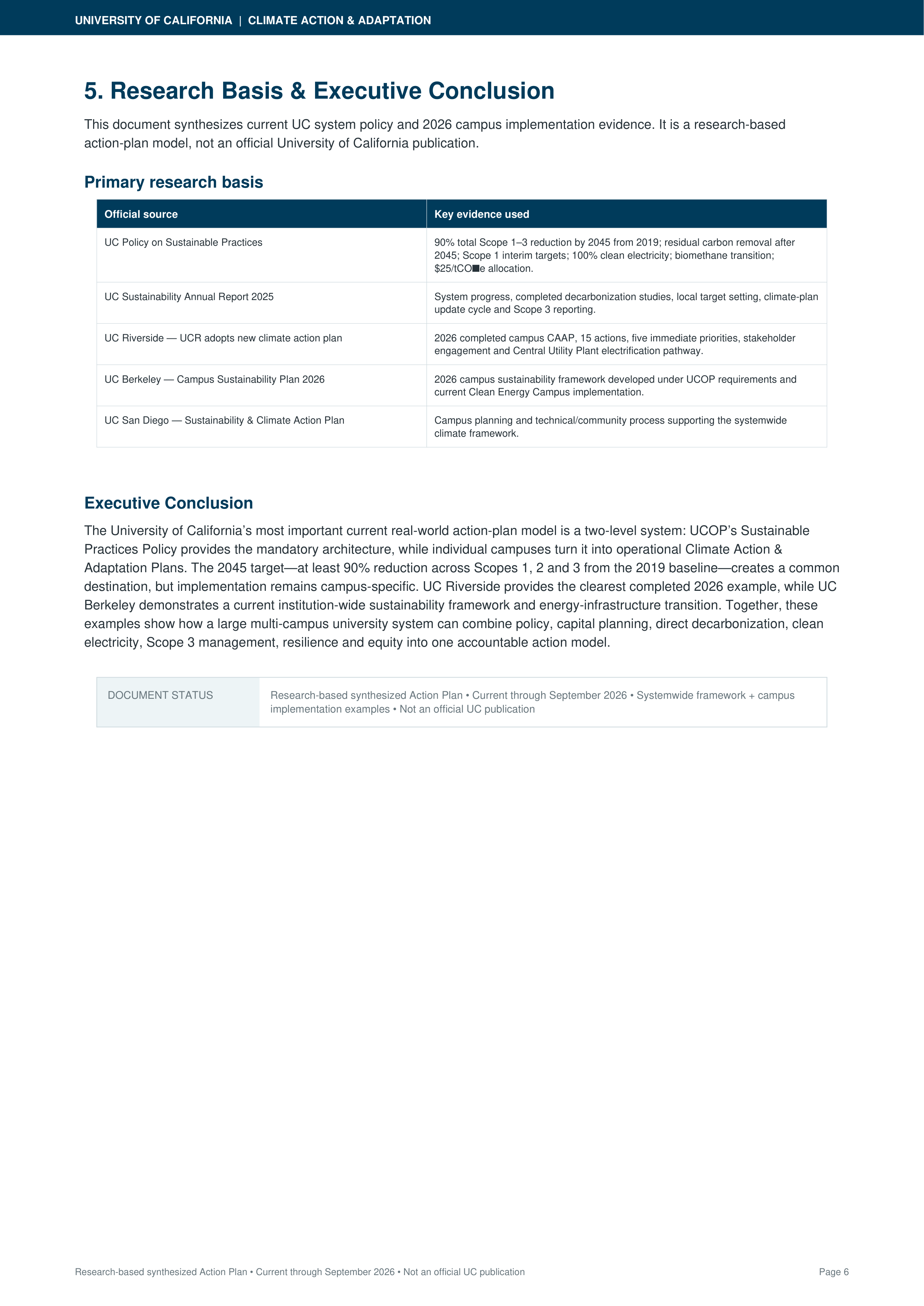 University of California’s Climate Action & Adaptation Plan — page 6