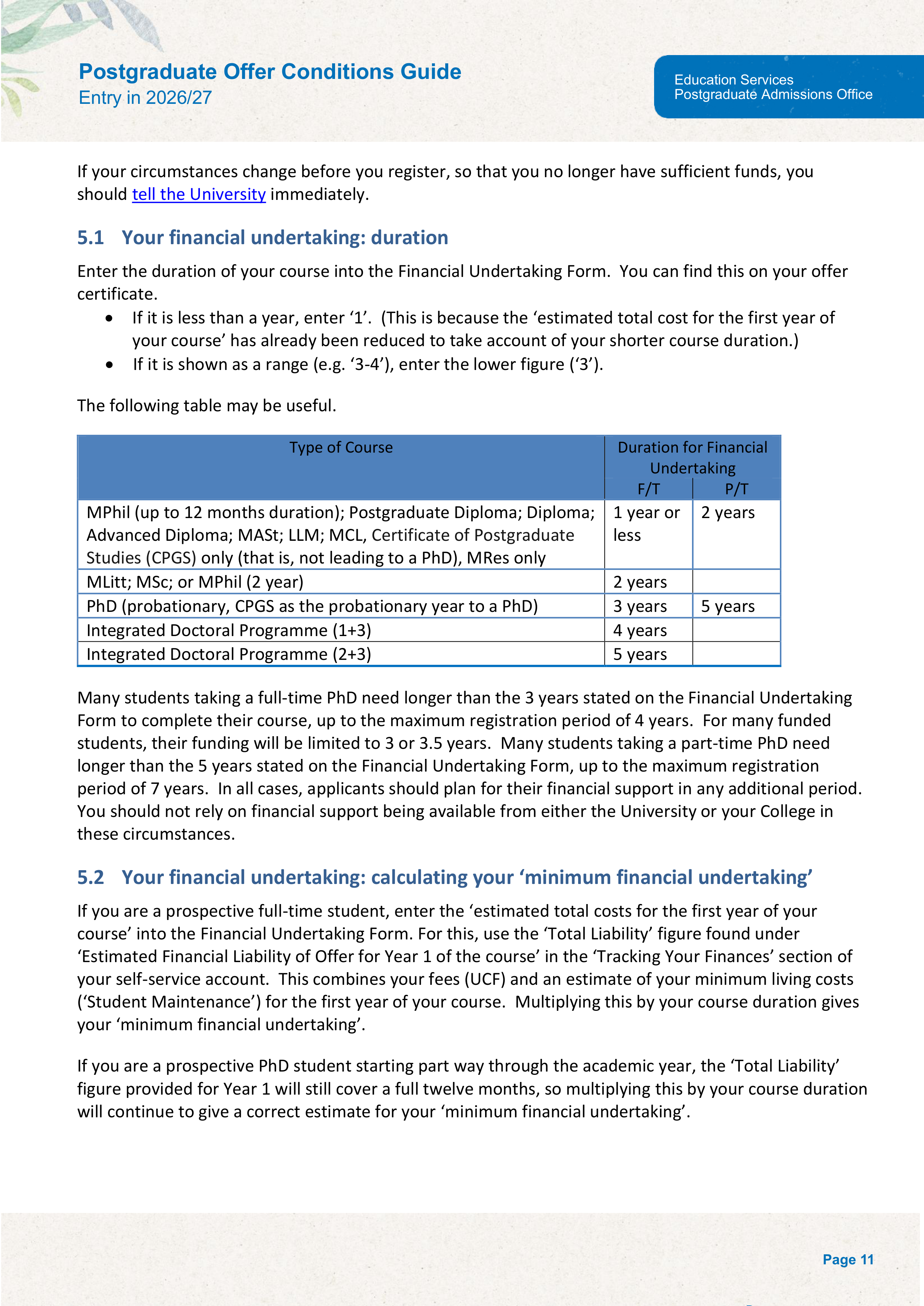 University of Cambridge Postgraduate Offer Conditions Guide — page 15