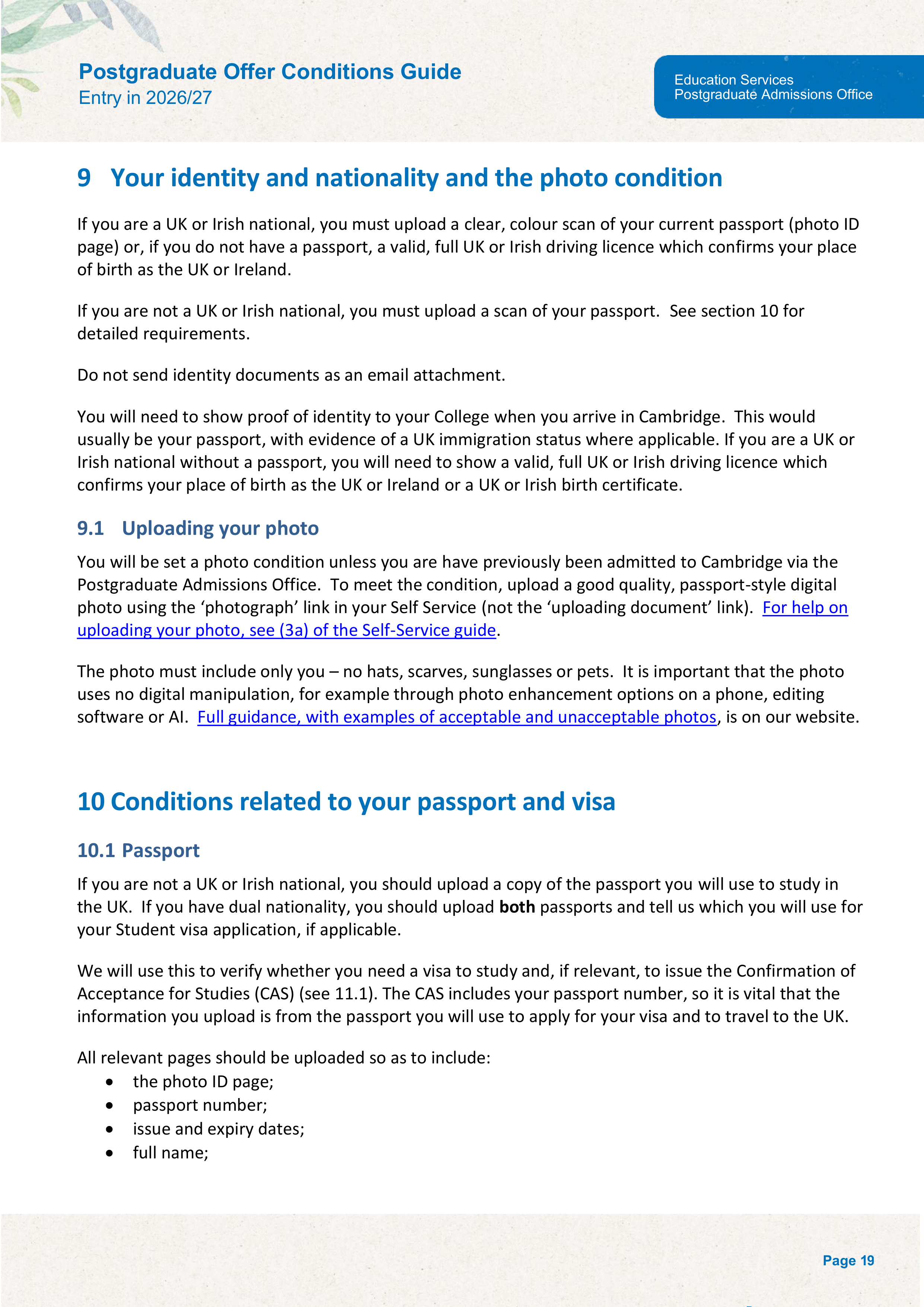 University of Cambridge Postgraduate Offer Conditions Guide — page 23