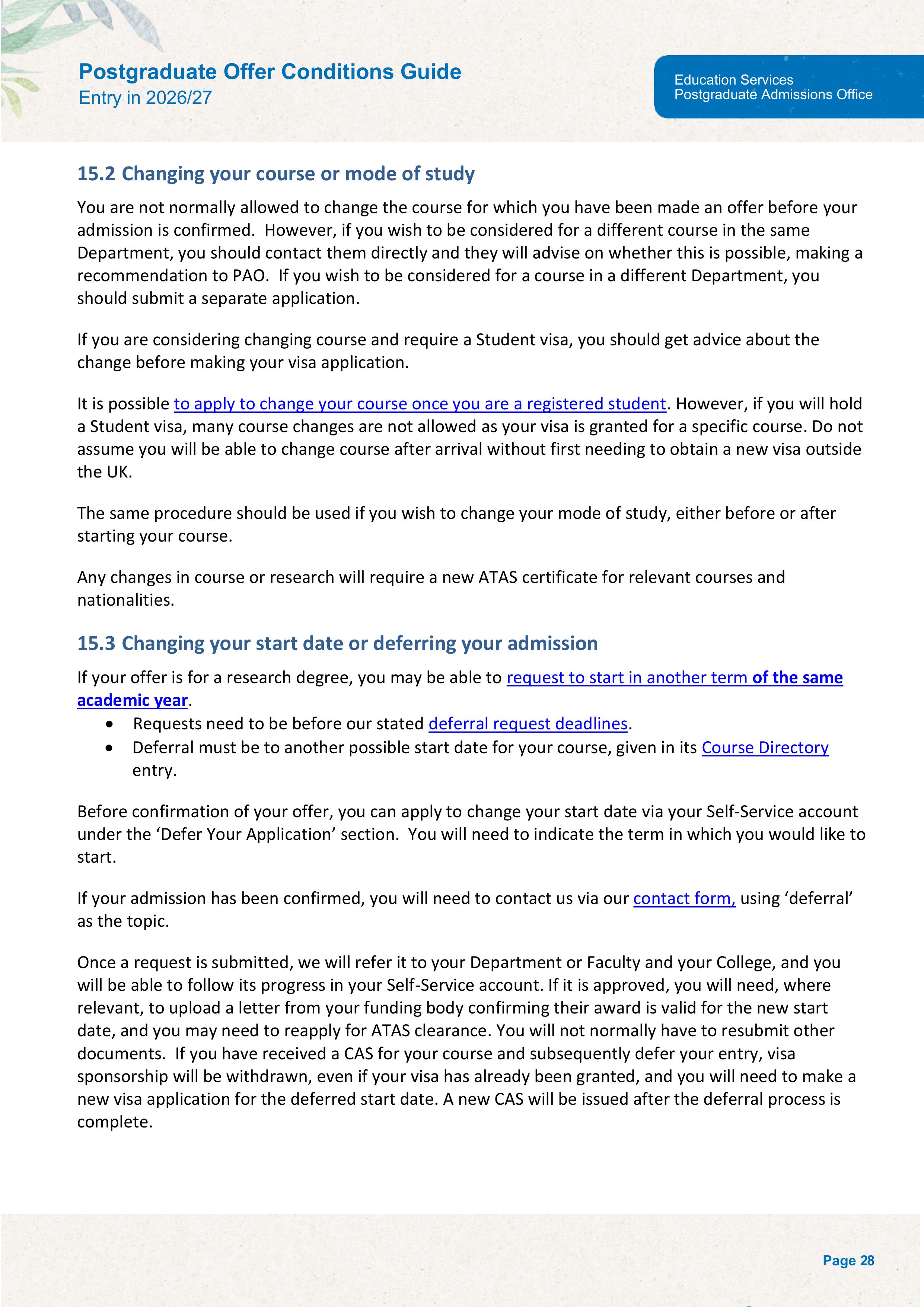 University of Cambridge Postgraduate Offer Conditions Guide — page 32