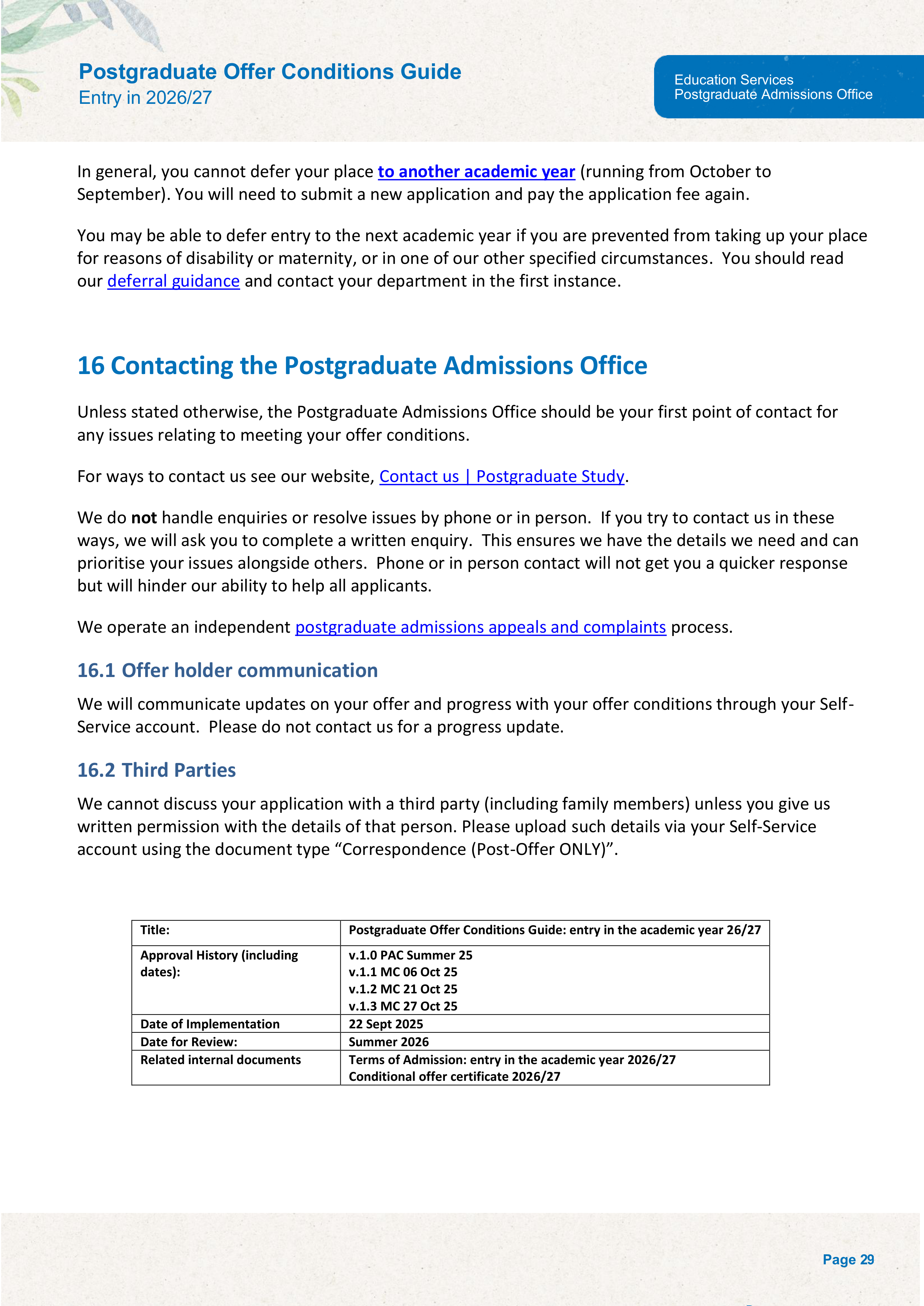 University of Cambridge Postgraduate Offer Conditions Guide — page 33