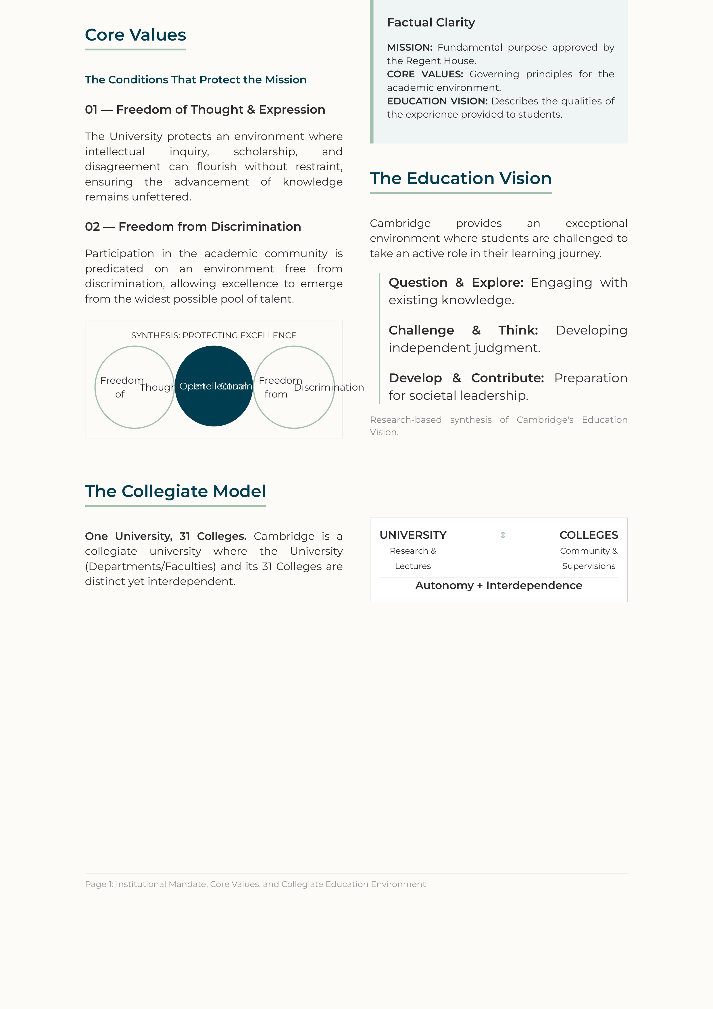 University of Cambridge Vision Statement — page 2