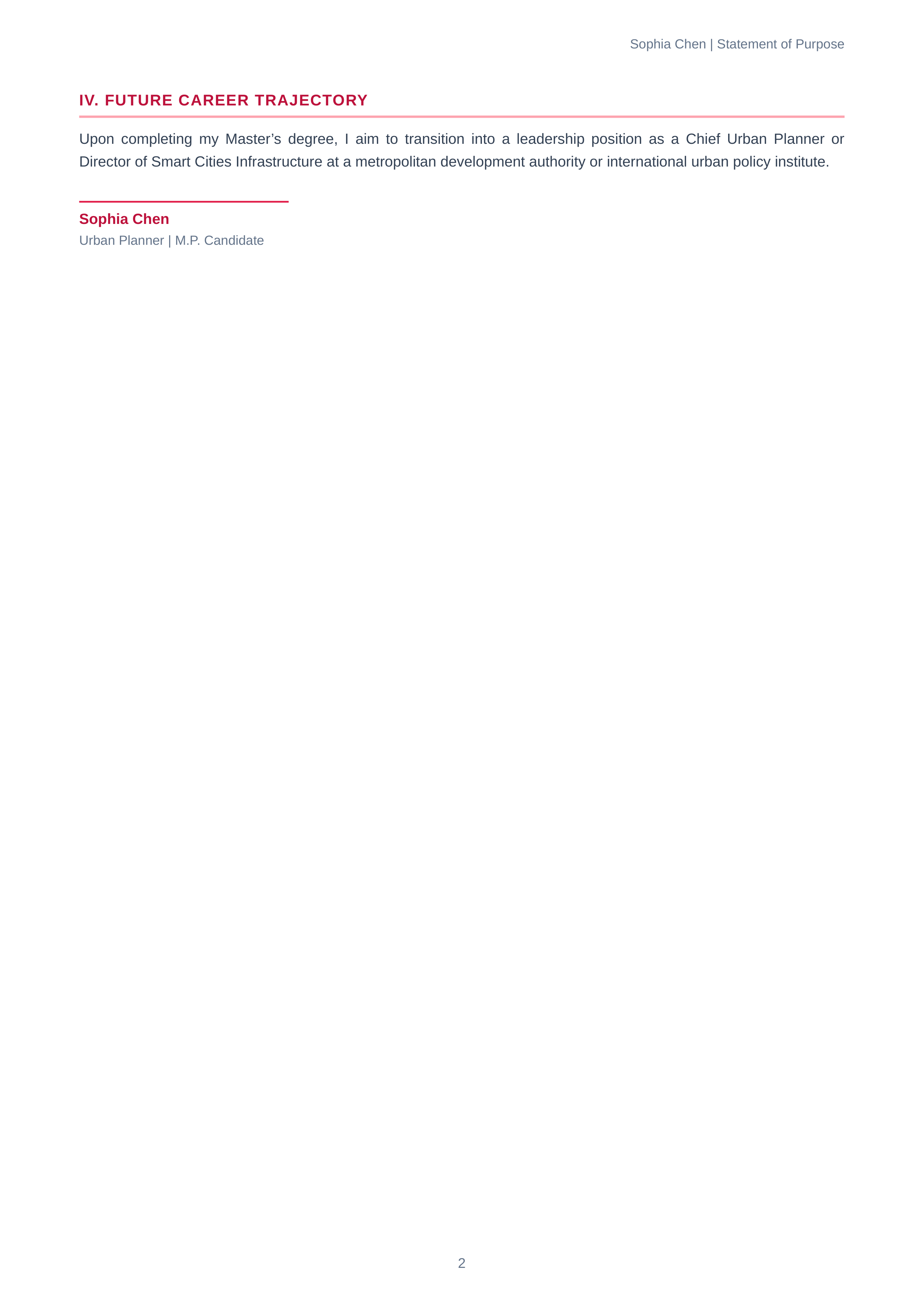 Urban Planning Statement of Purpose — page 2