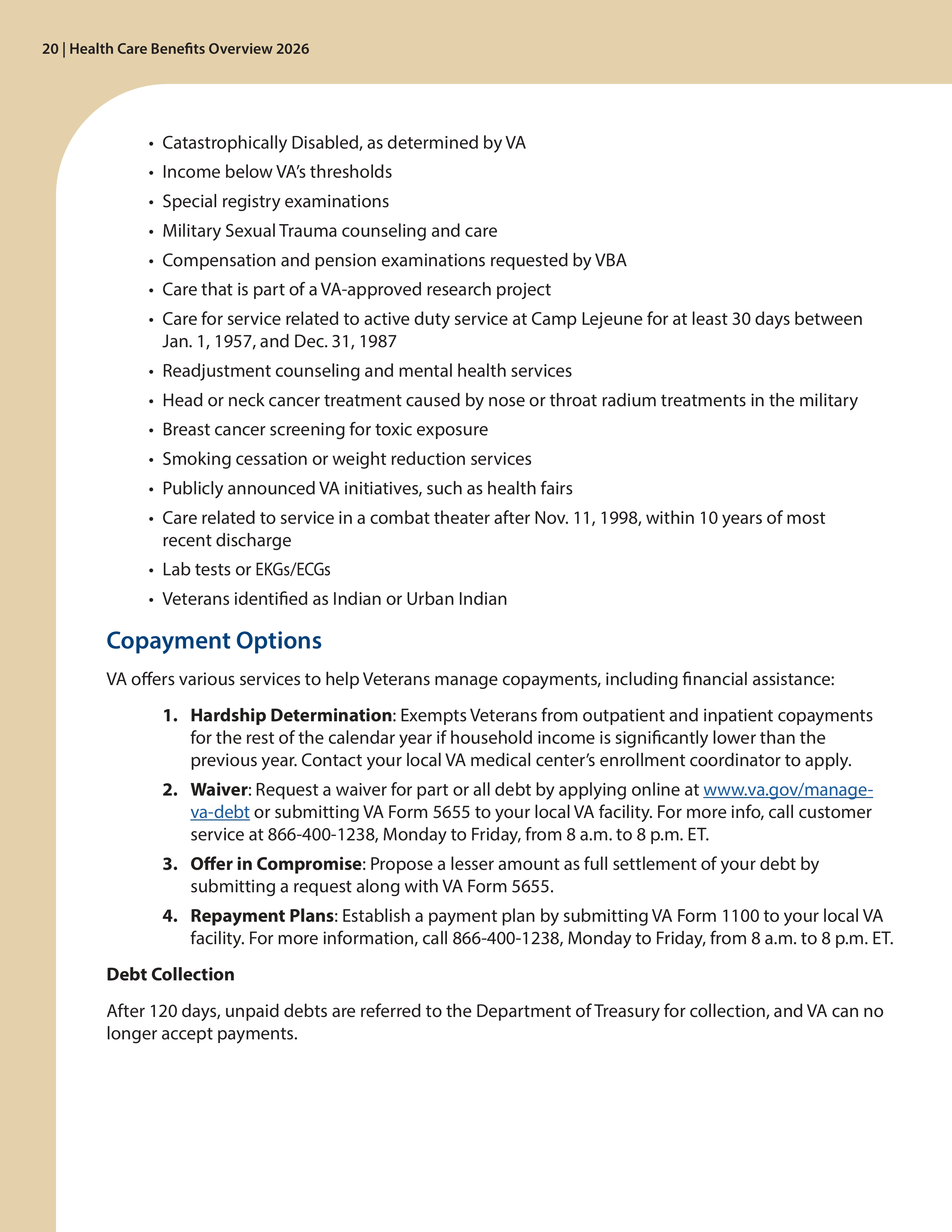 VA Veterans Health Benefits Handbook — page 22