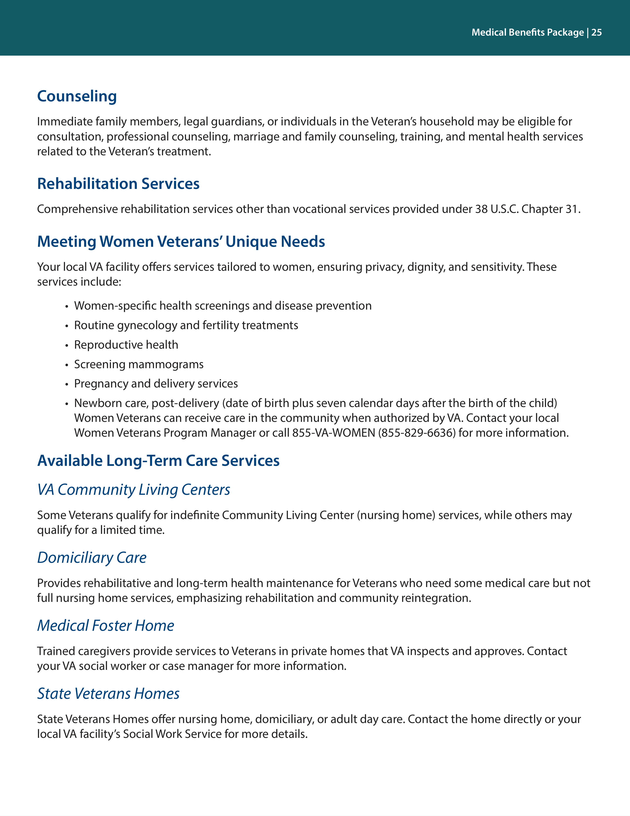 VA Veterans Health Benefits Handbook — page 27