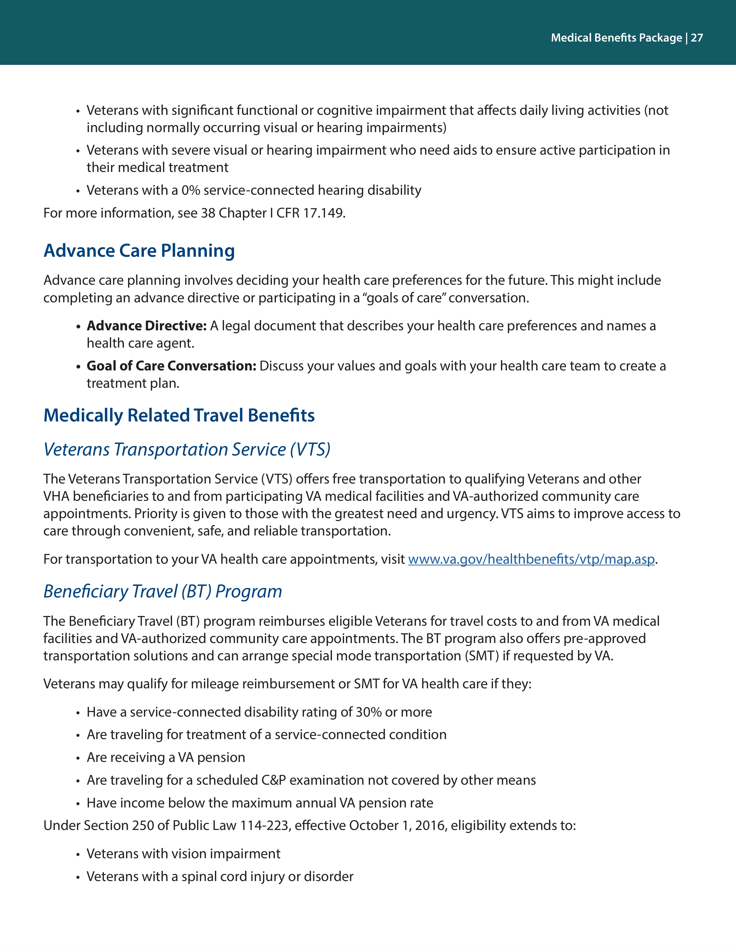 VA Veterans Health Benefits Handbook — page 29