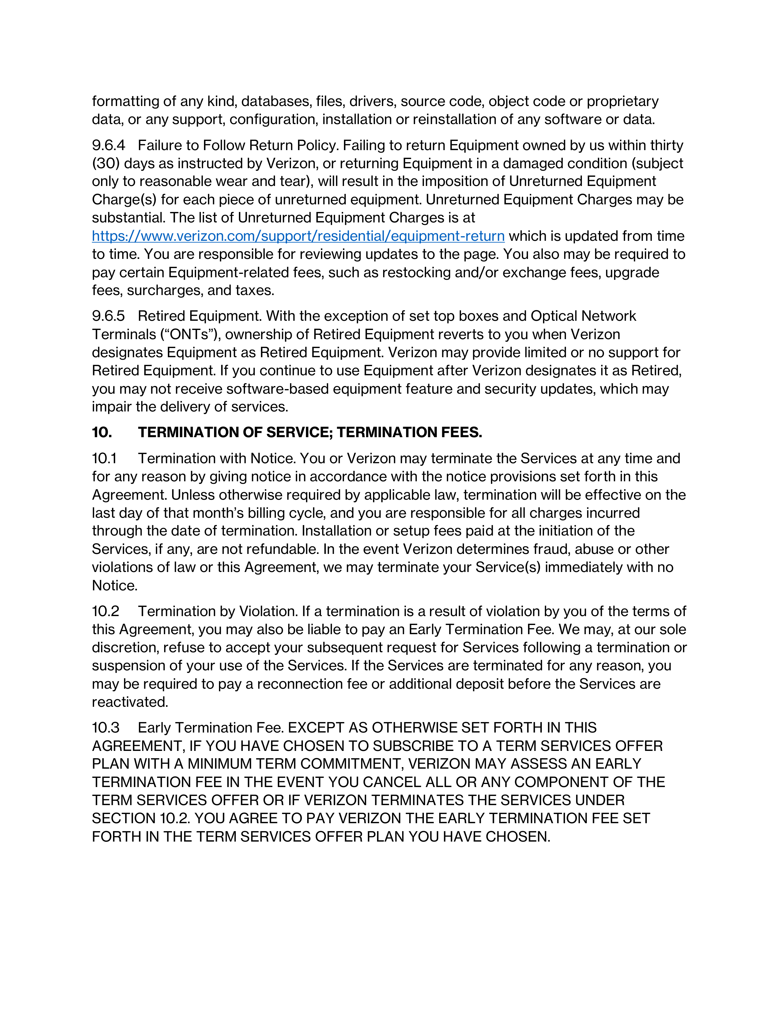 VERIZON CUSTOMER AGREEMENT — page 11