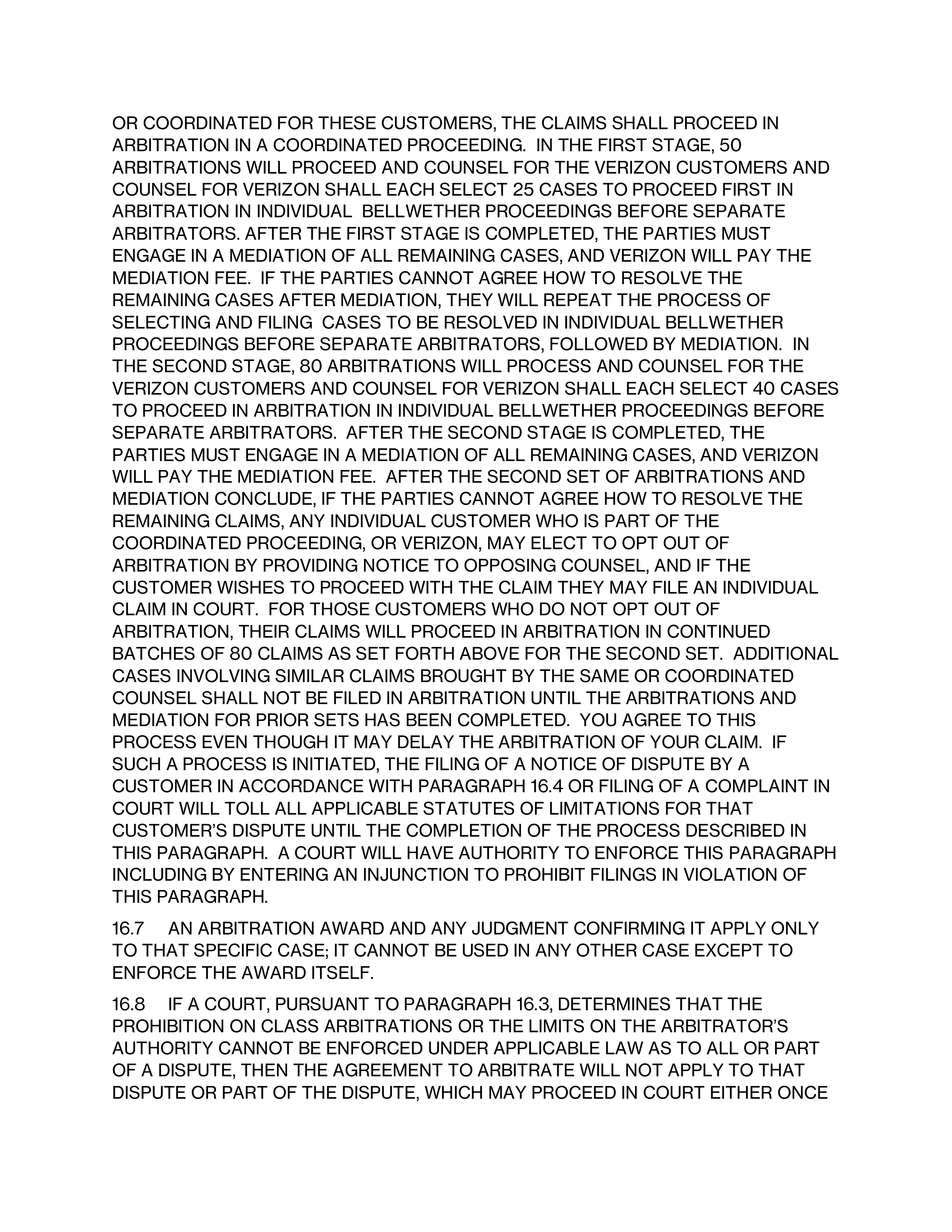 VERIZON CUSTOMER AGREEMENT — page 20