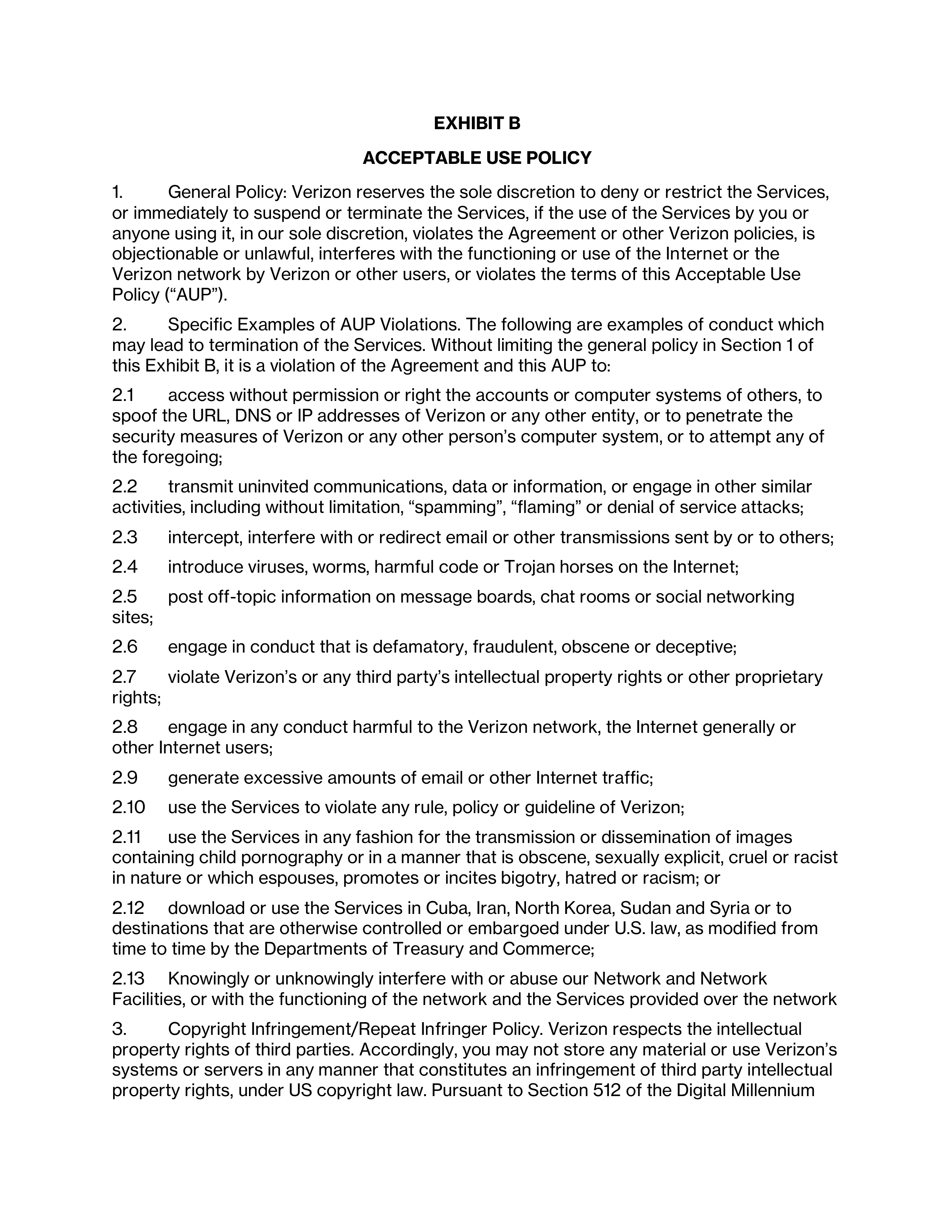 VERIZON CUSTOMER AGREEMENT — page 25