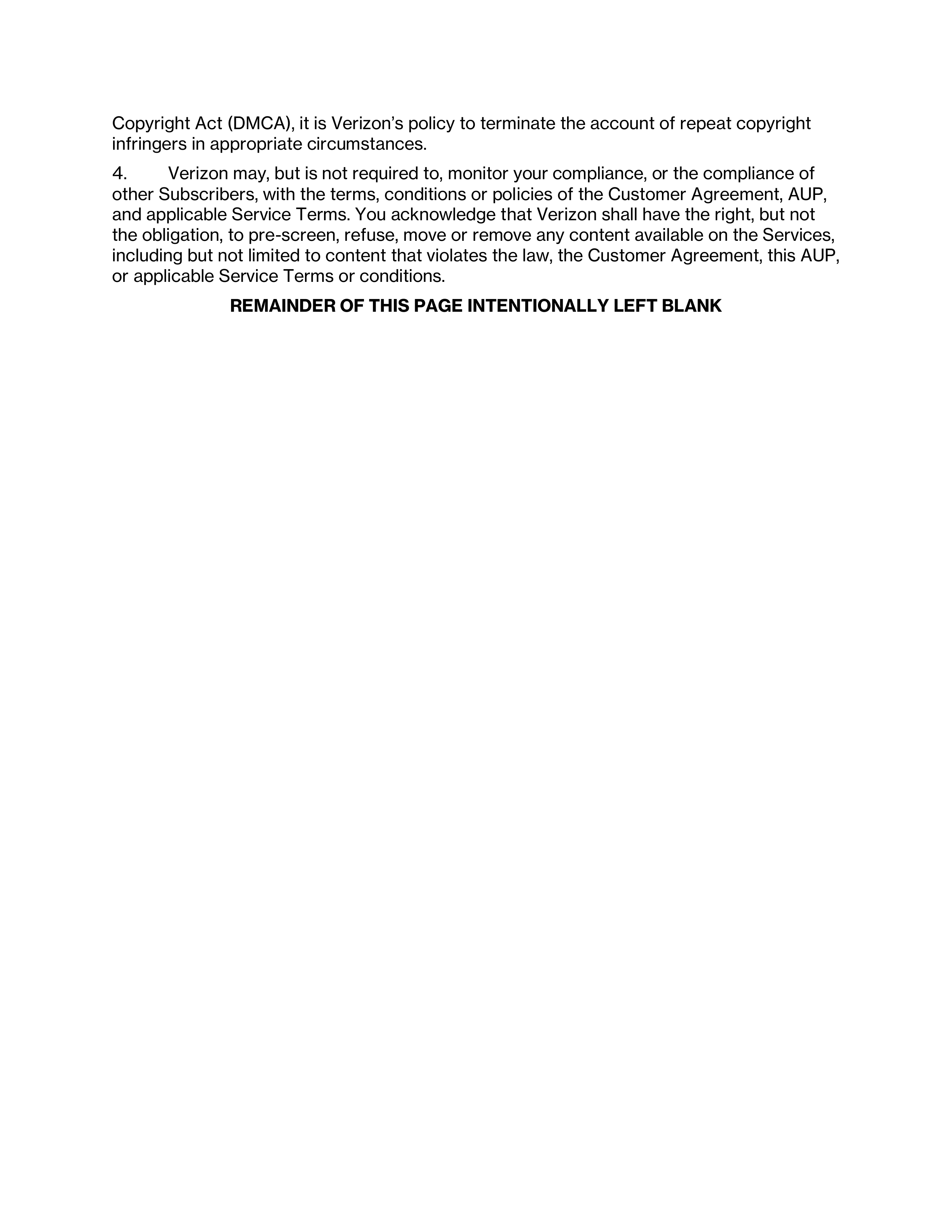 VERIZON CUSTOMER AGREEMENT — page 26