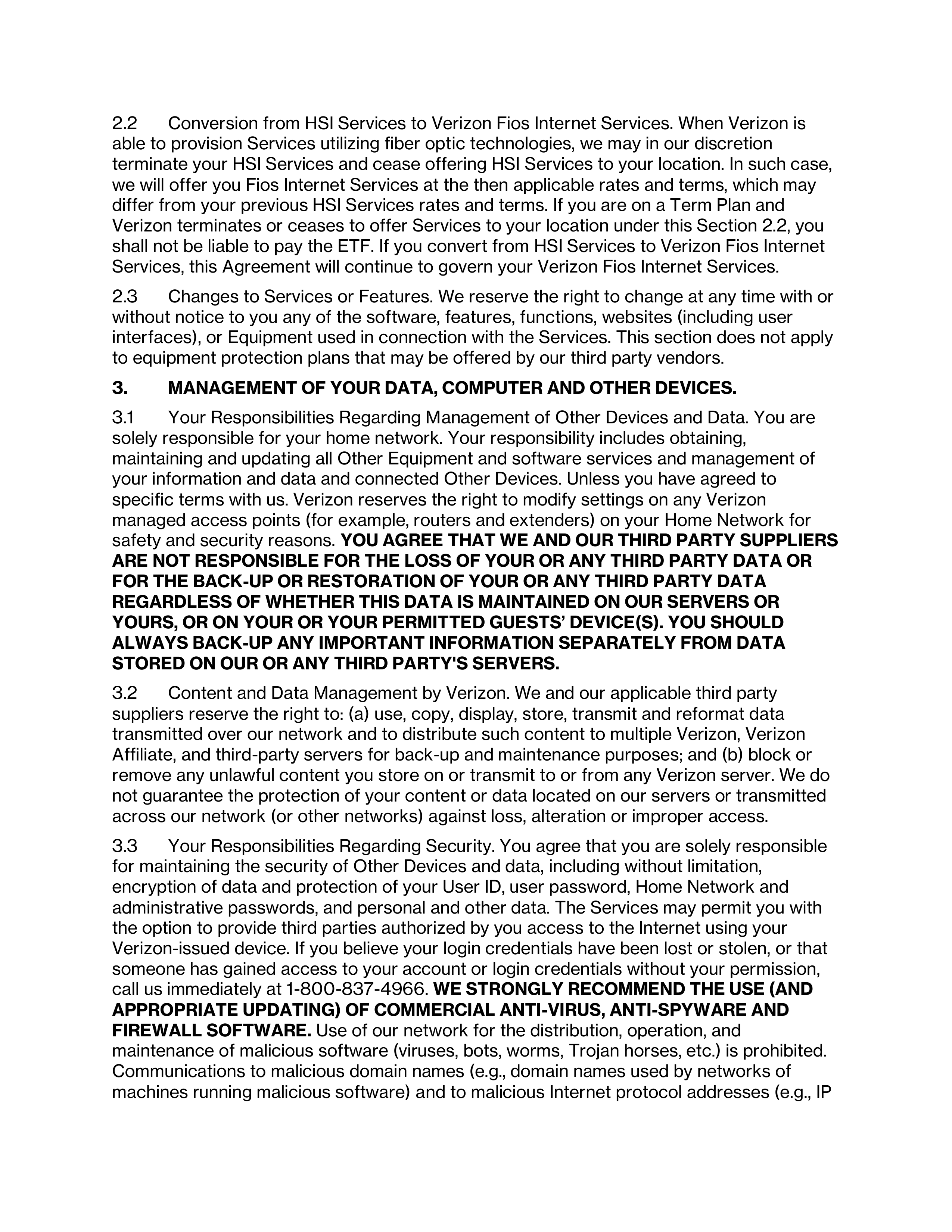 VERIZON CUSTOMER AGREEMENT — page 28