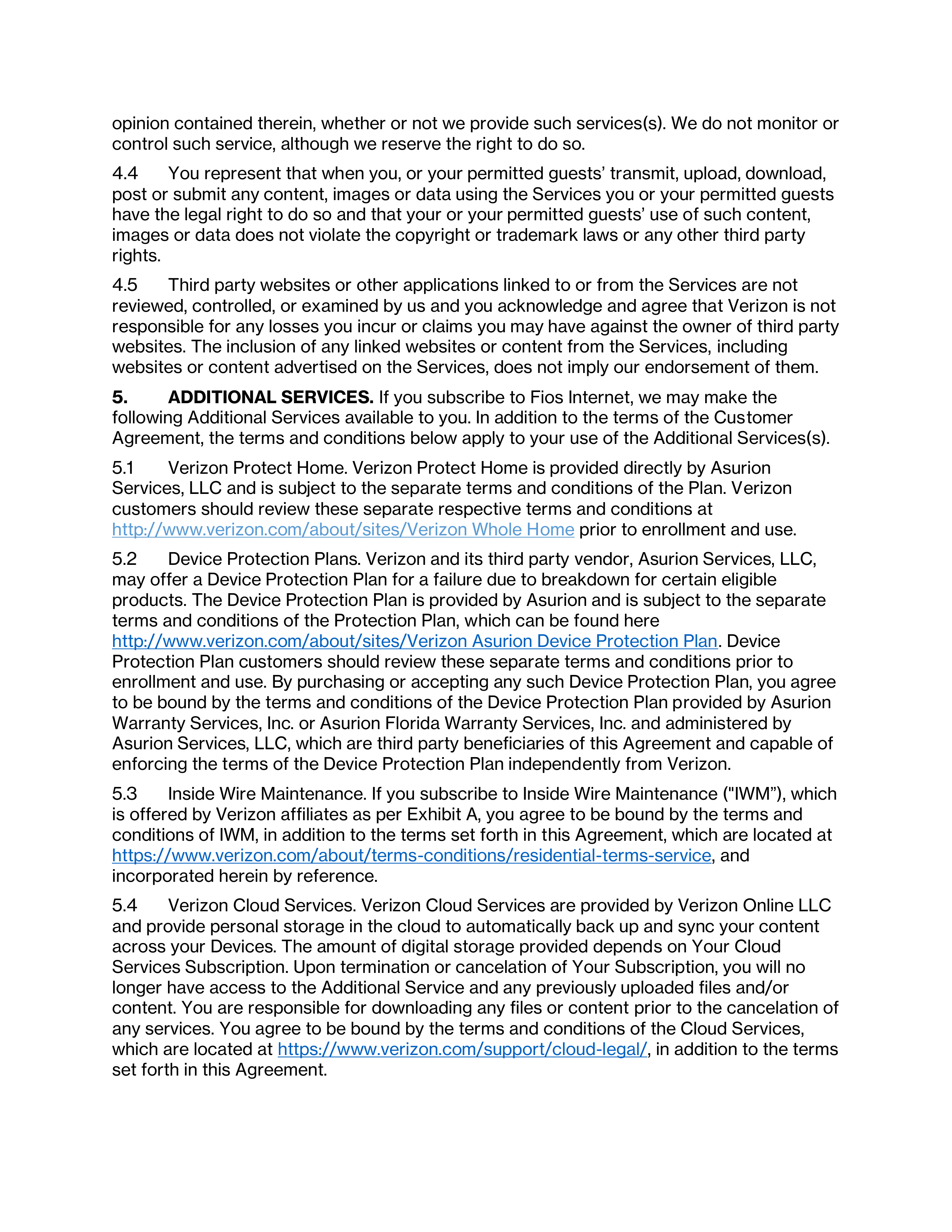 VERIZON CUSTOMER AGREEMENT — page 30