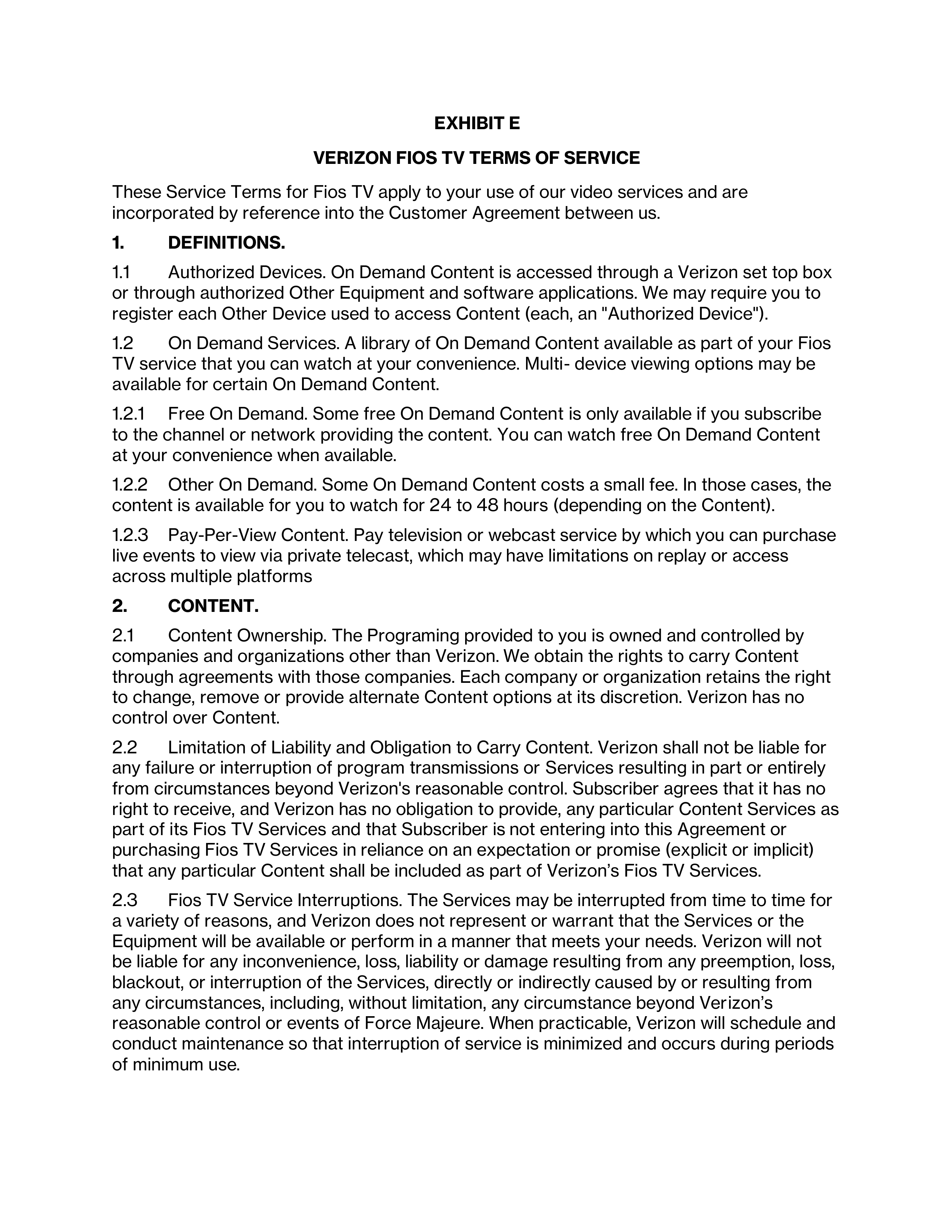 VERIZON CUSTOMER AGREEMENT — page 33