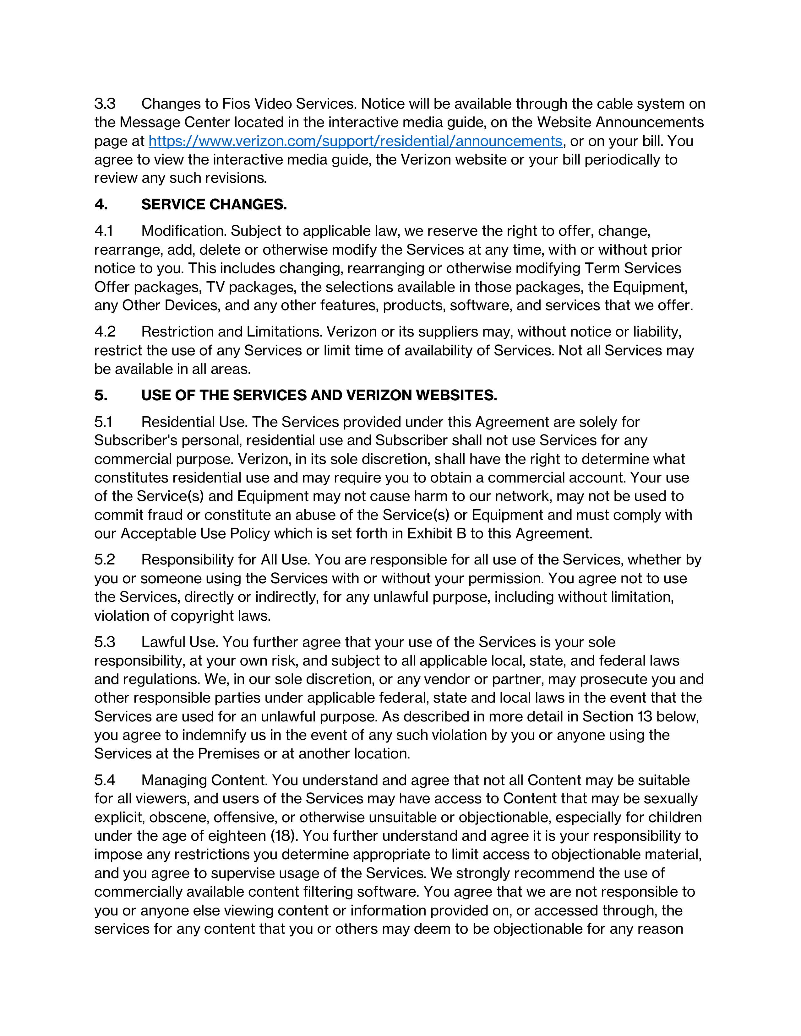 VERIZON CUSTOMER AGREEMENT — page 5