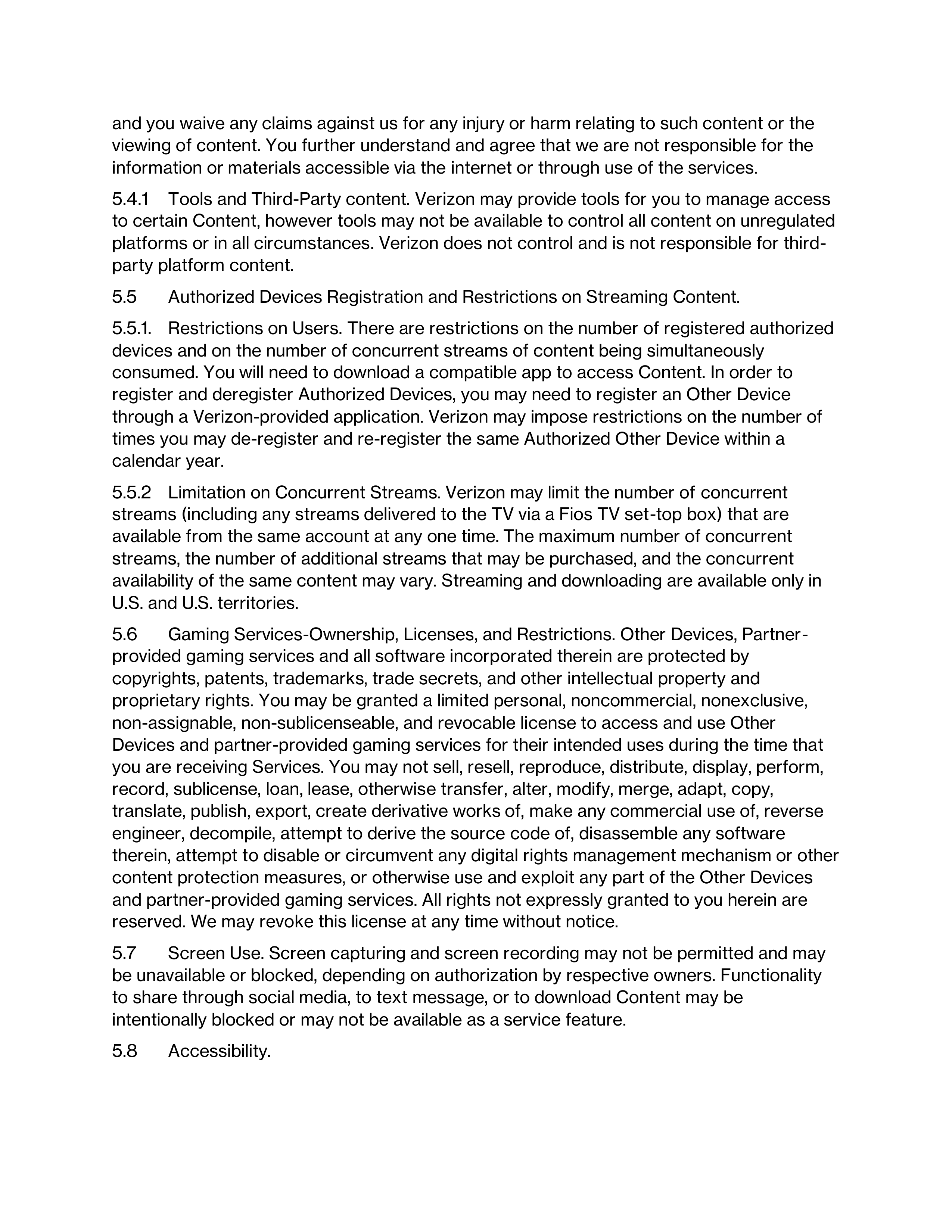 VERIZON CUSTOMER AGREEMENT — page 6