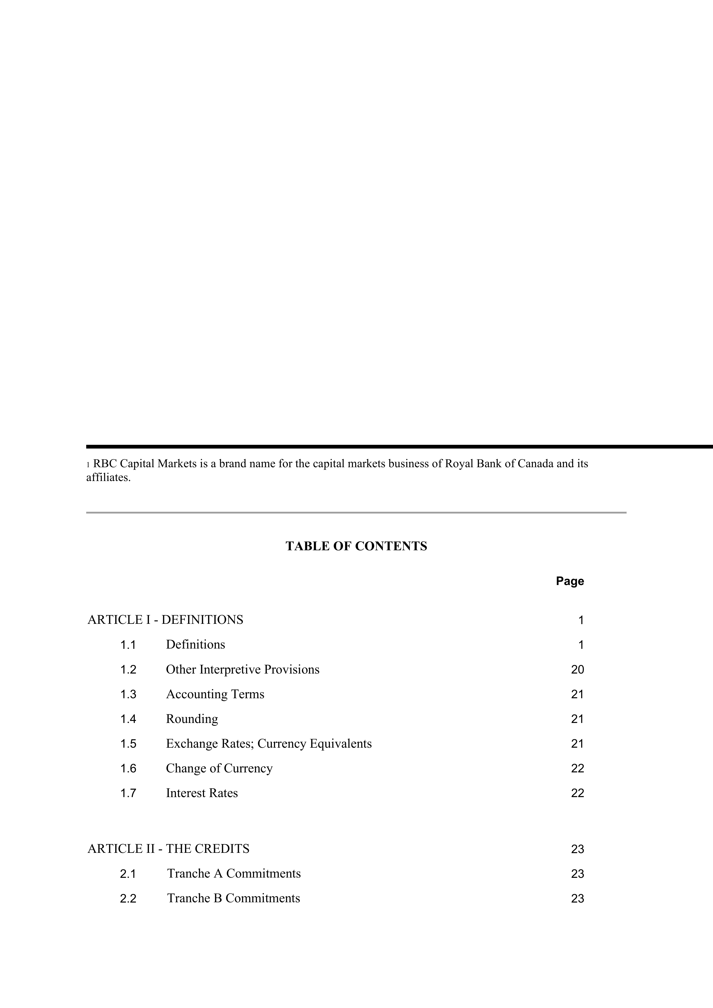VISA AMENDED AND RESTATED FIVE YEAR REVOLVING CREDIT AGREEMENT — page 2