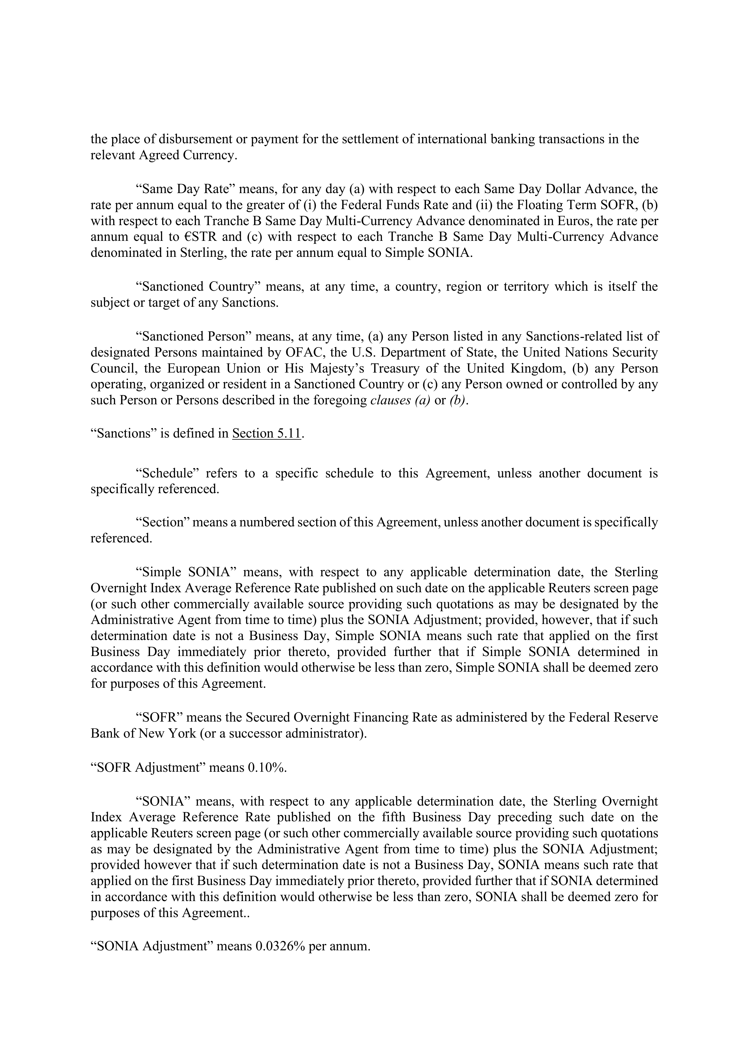 VISA AMENDED AND RESTATED FIVE YEAR REVOLVING CREDIT AGREEMENT — page 24