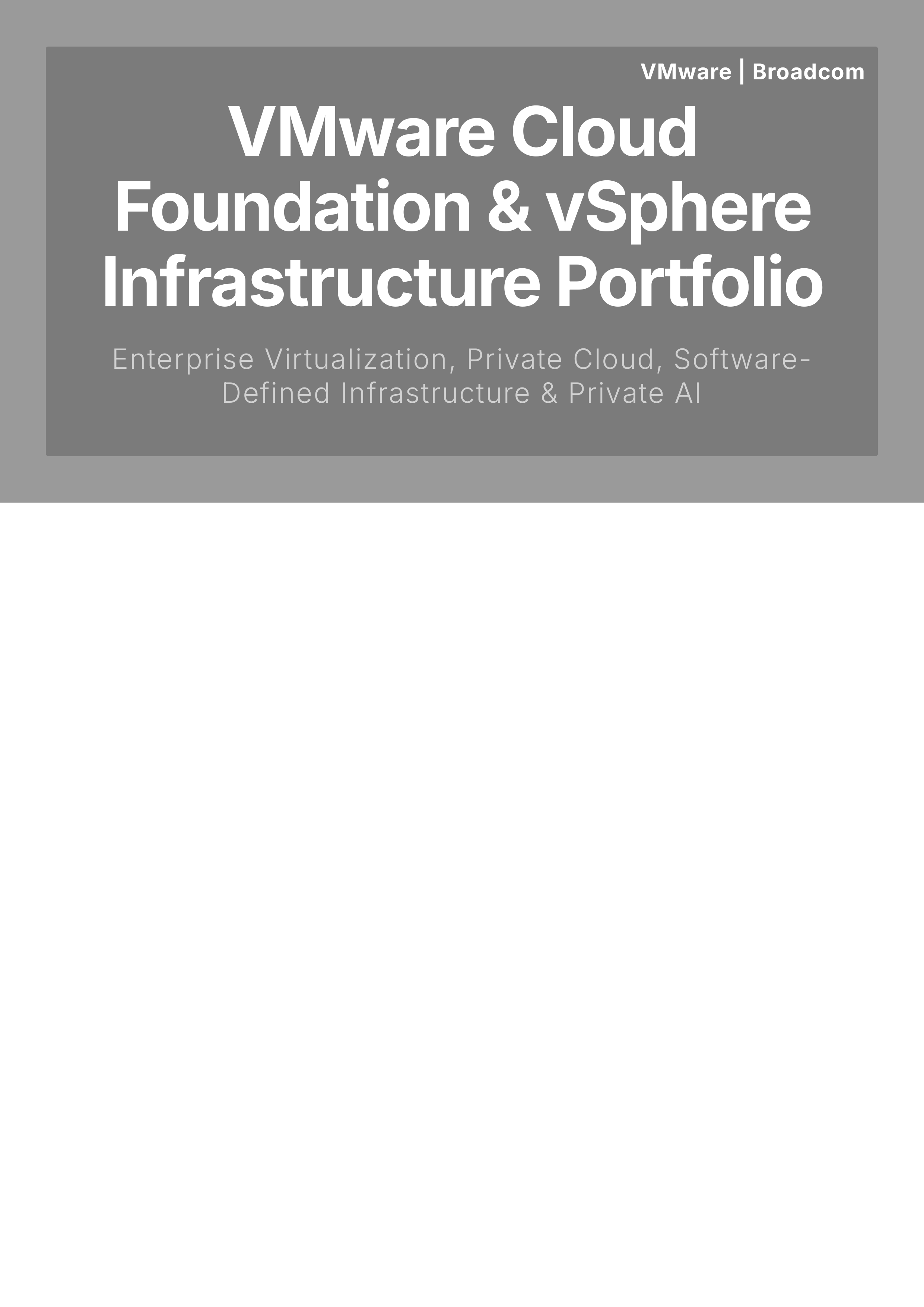 VMware Cloud Foundation & vSphere Infrastructure Portfolio — page 1