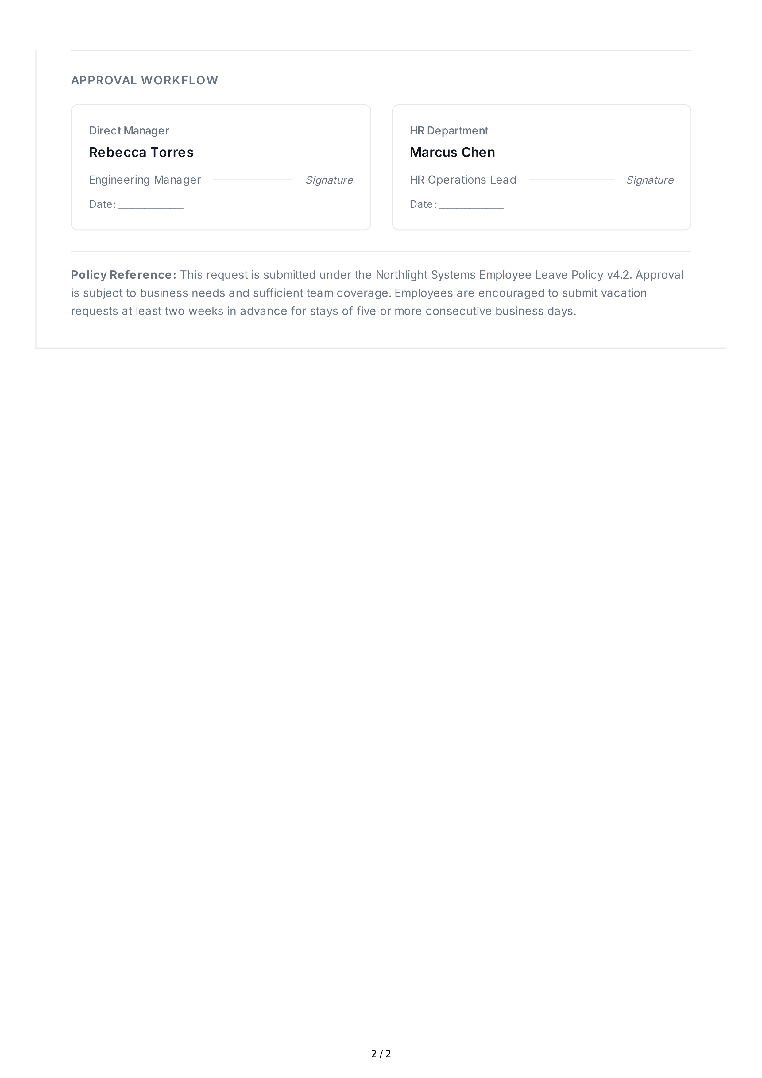 Vacation Request Email — page 2