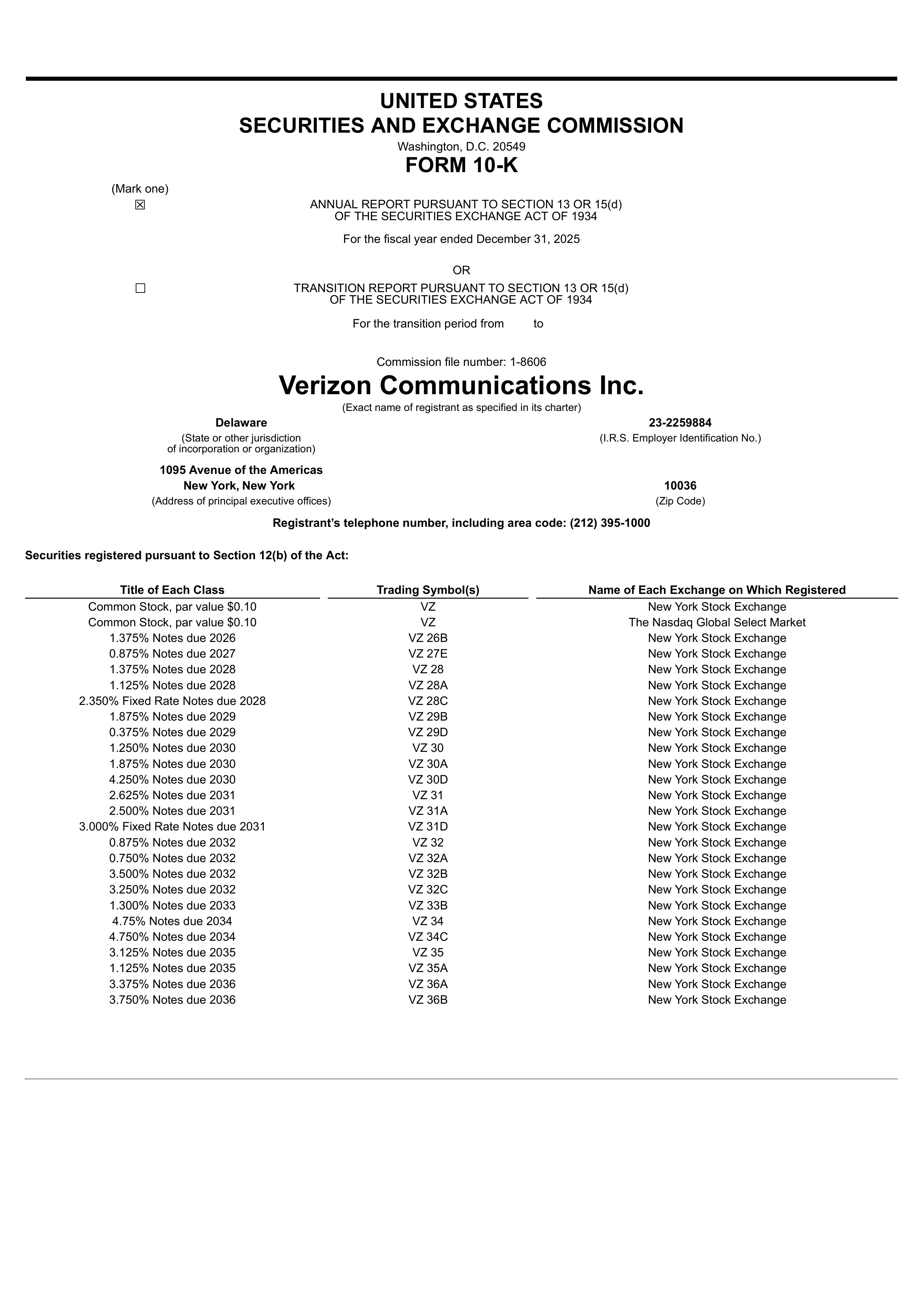 Verizon Annual Report — page 1