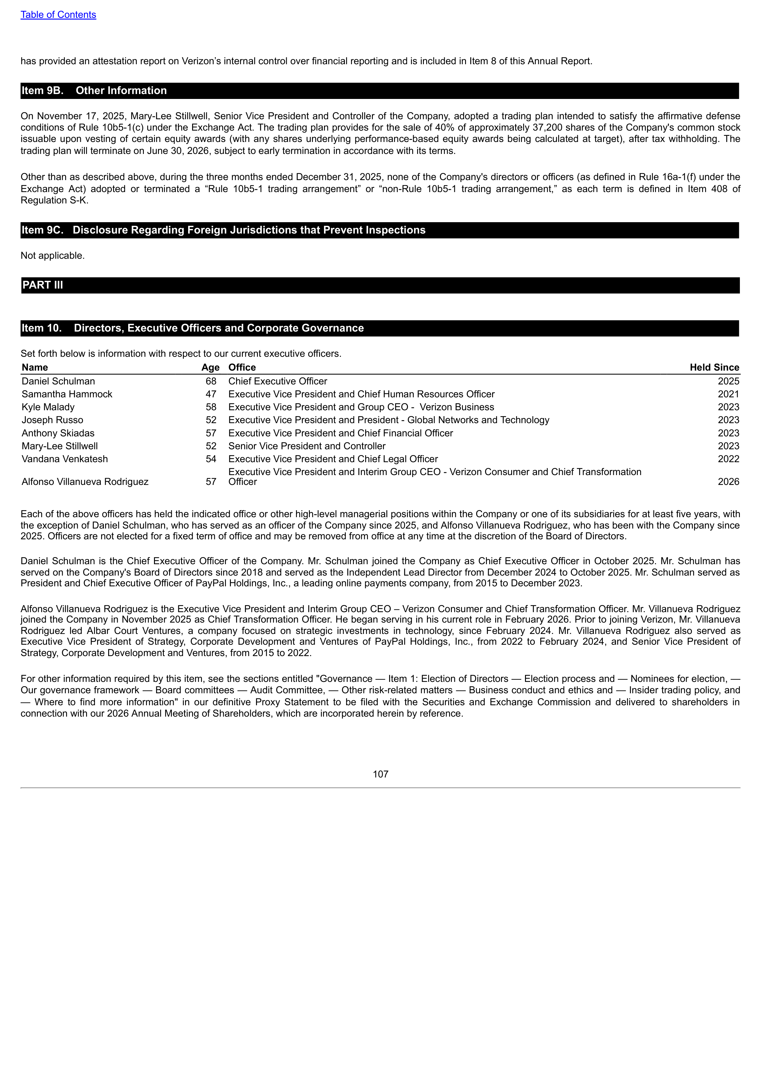 Verizon Annual Report — page 107