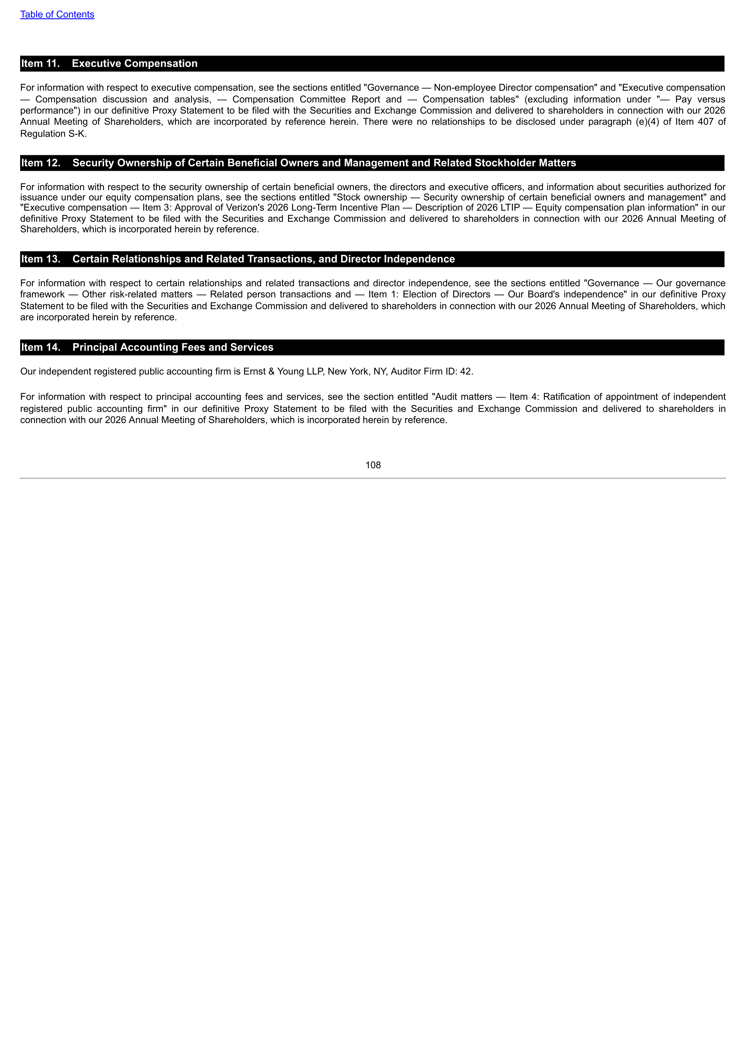 Verizon Annual Report — page 108