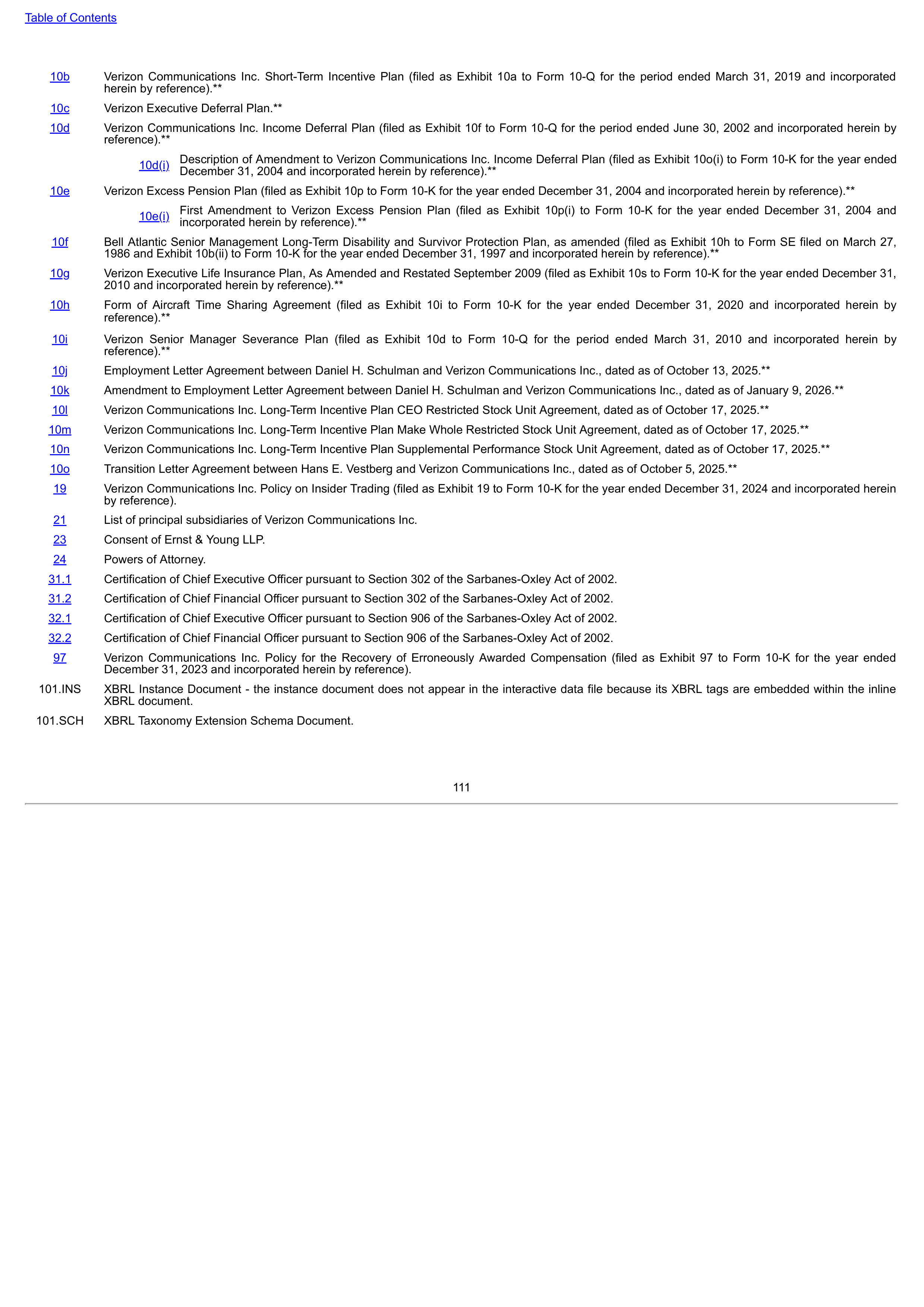 Verizon Annual Report — page 111