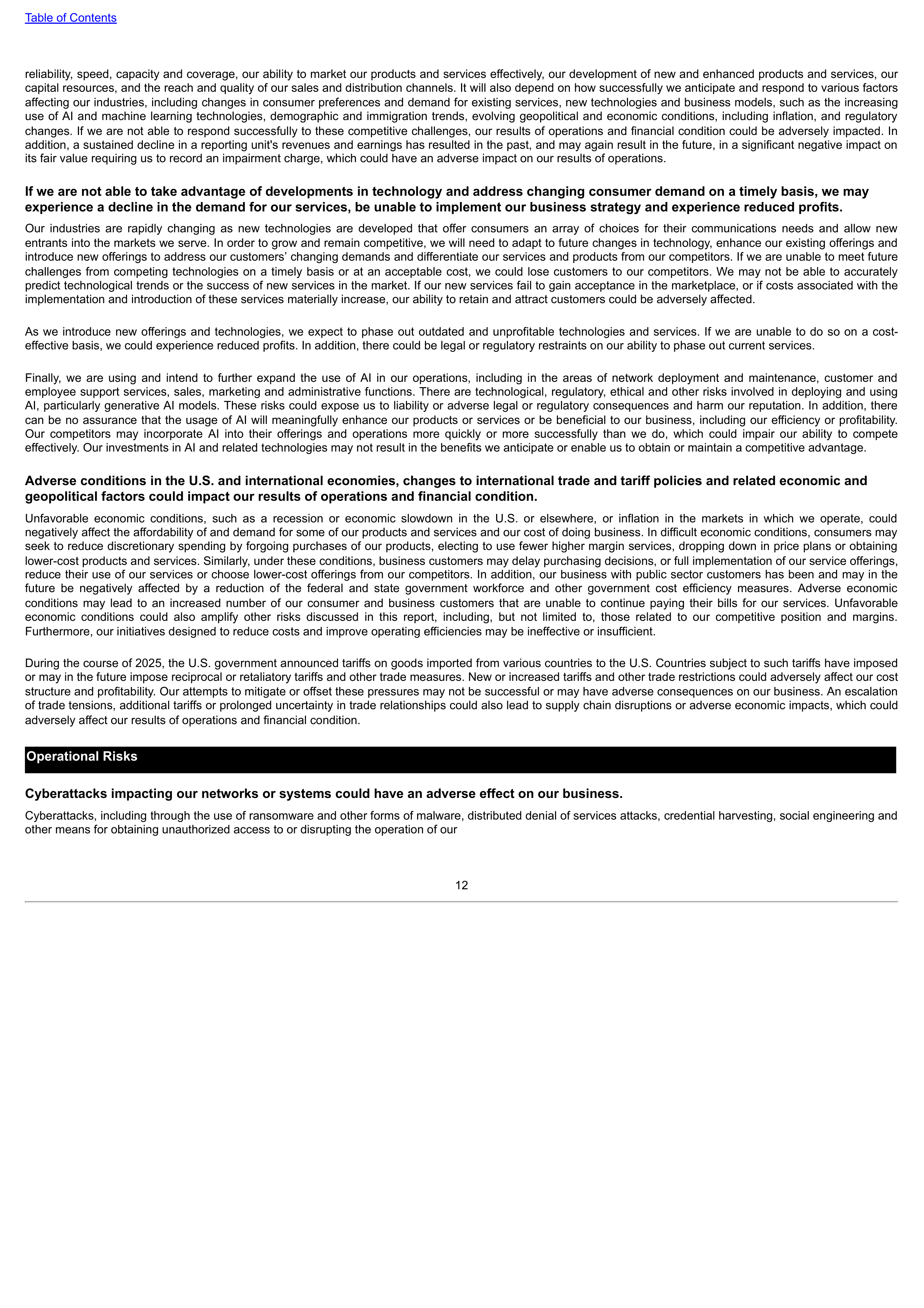 Verizon Annual Report — page 12