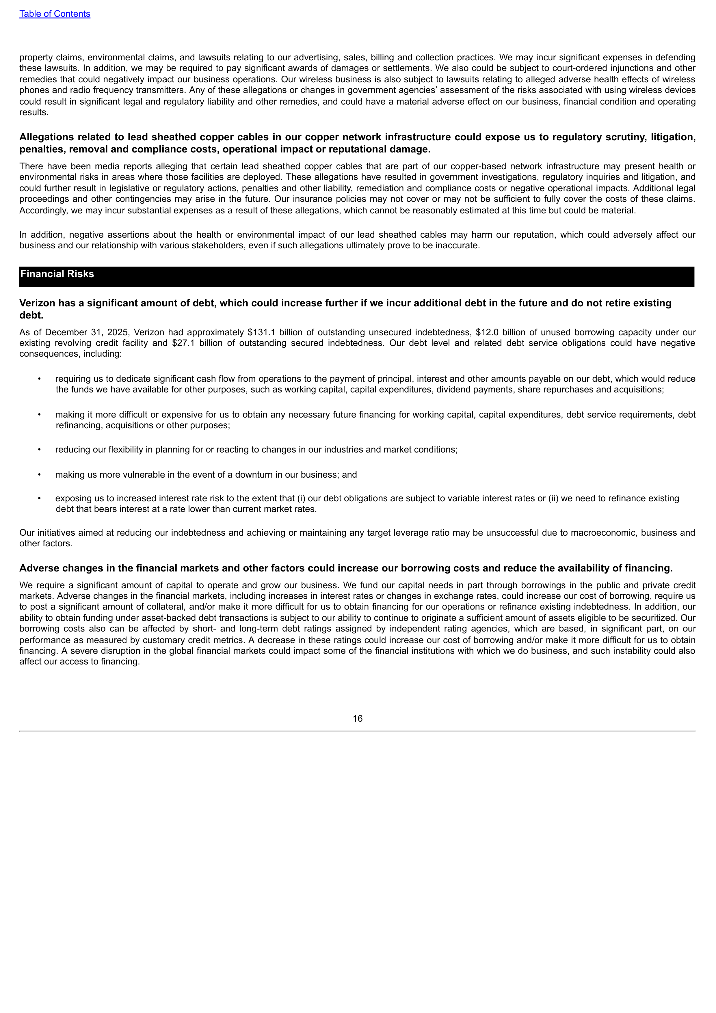 Verizon Annual Report — page 16