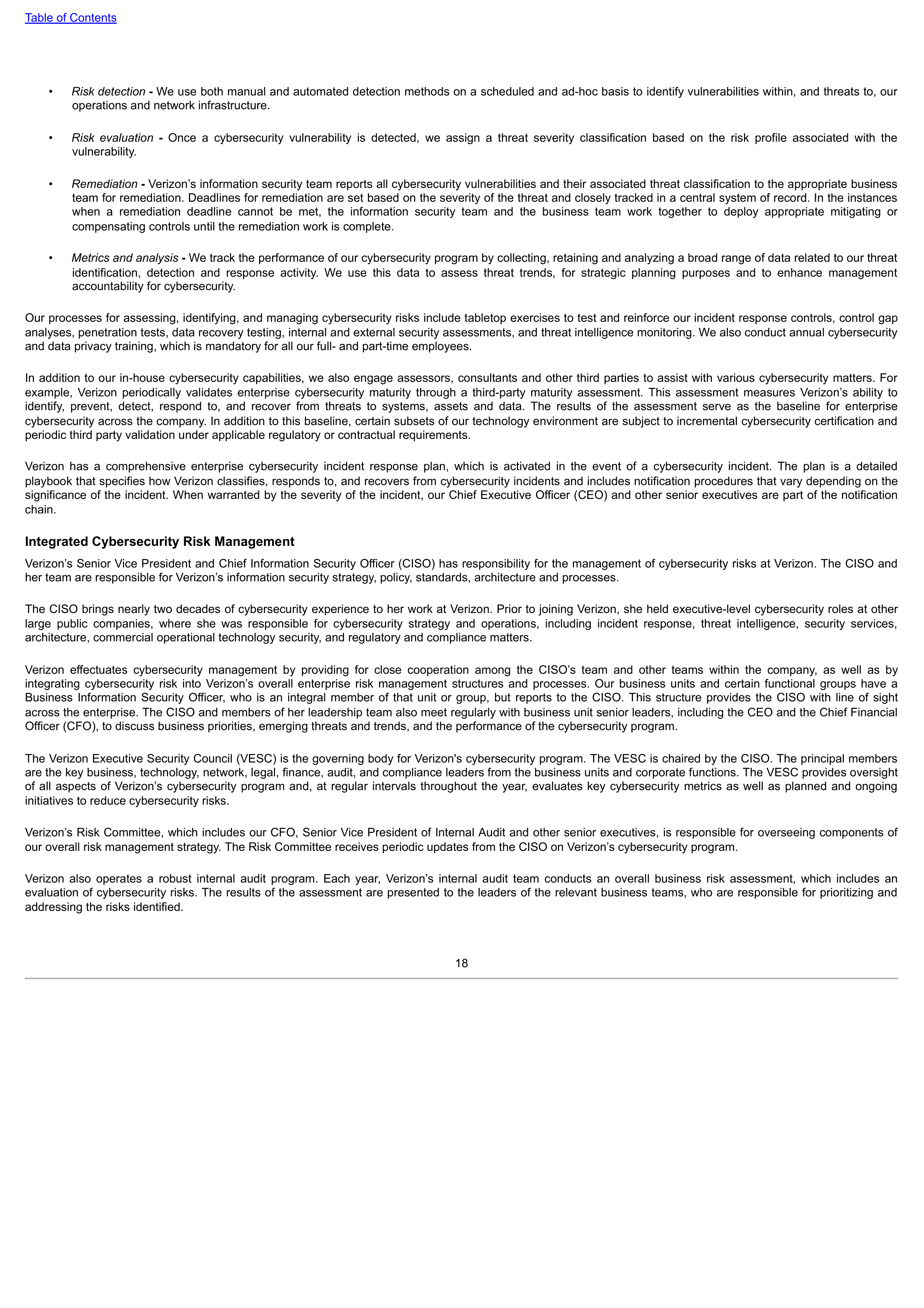 Verizon Annual Report — page 18
