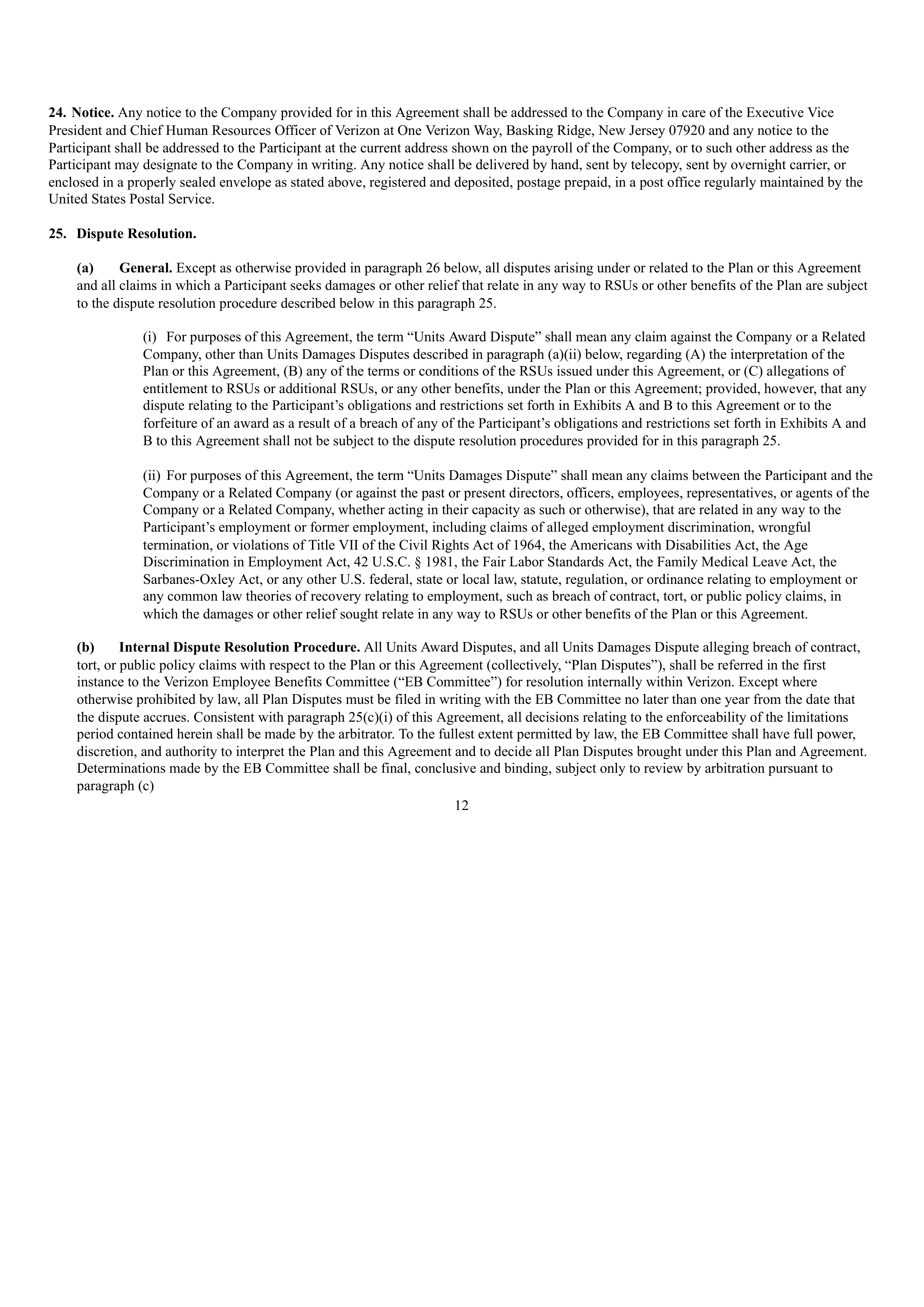 Verizon Annual Report — page 191