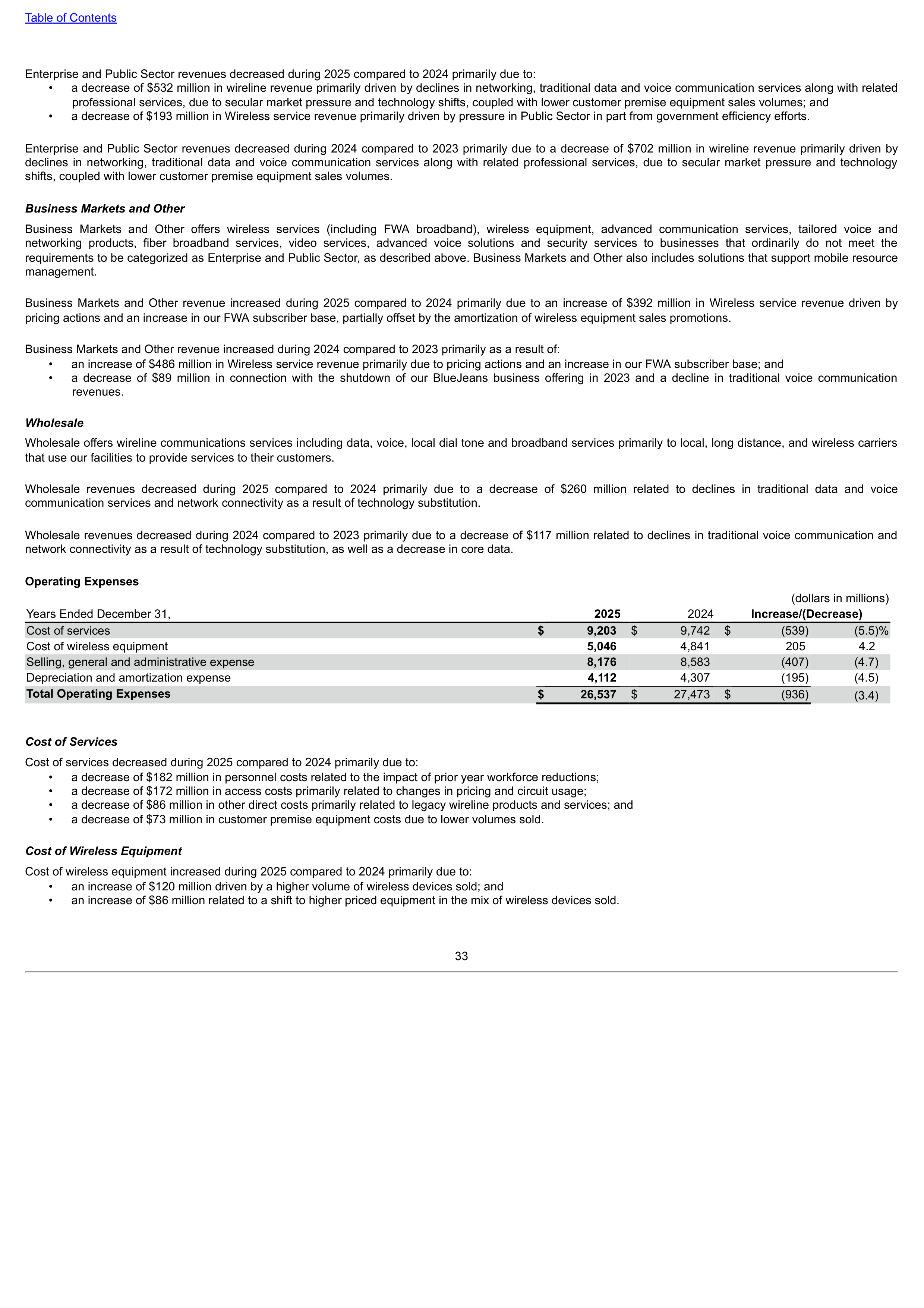 Verizon Annual Report — page 33