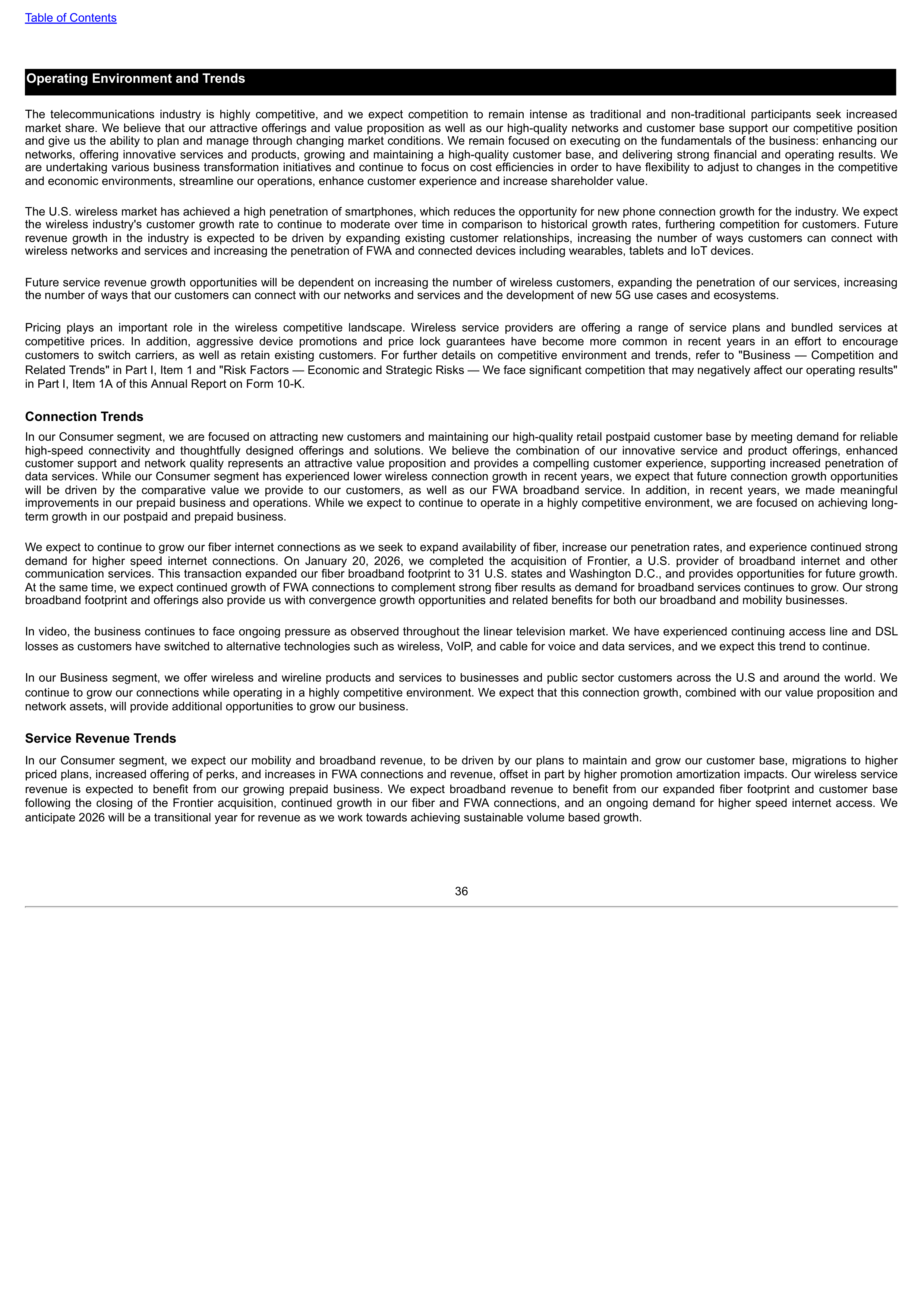 Verizon Annual Report — page 36