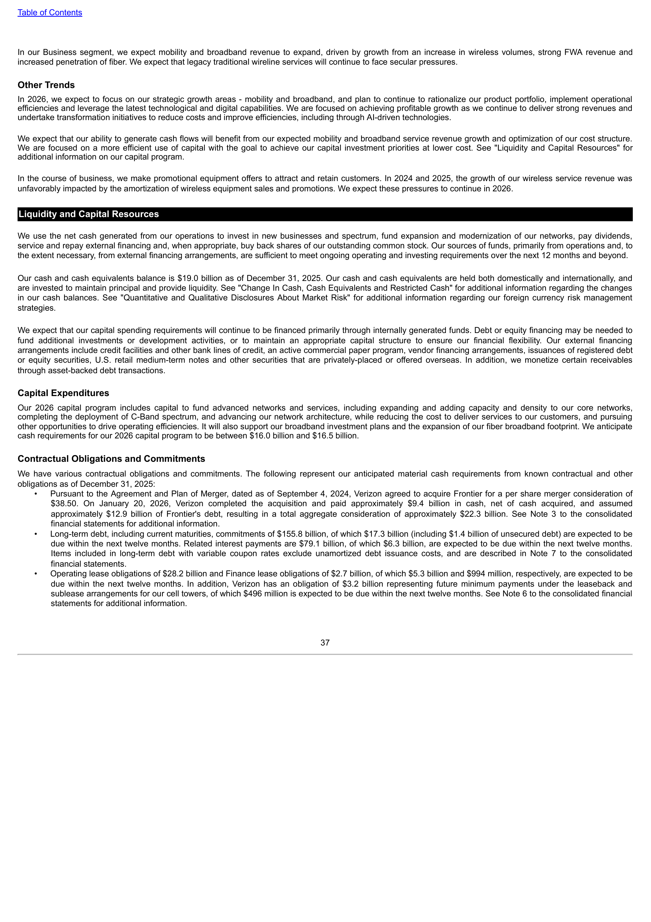Verizon Annual Report — page 37