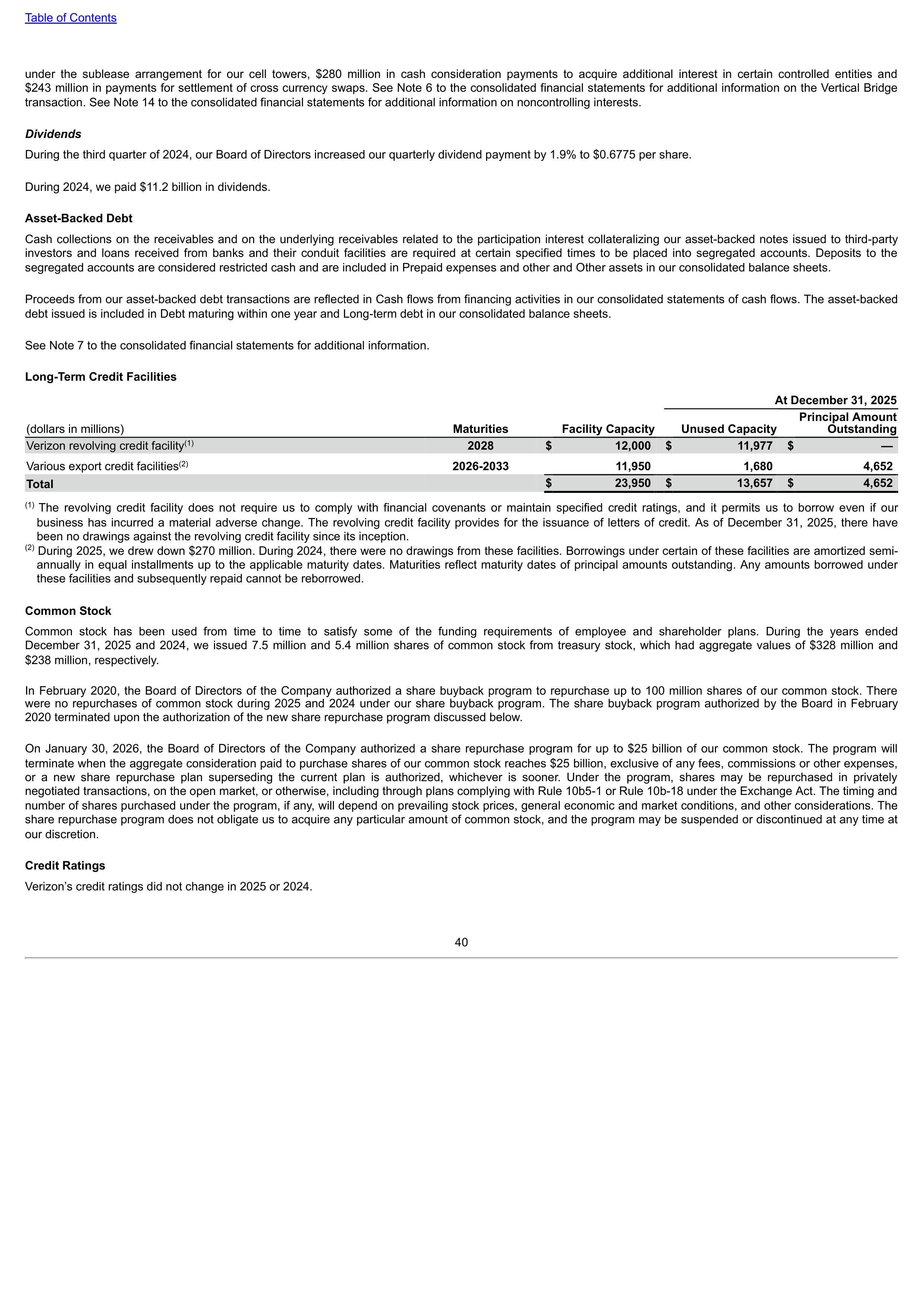 Verizon Annual Report — page 40