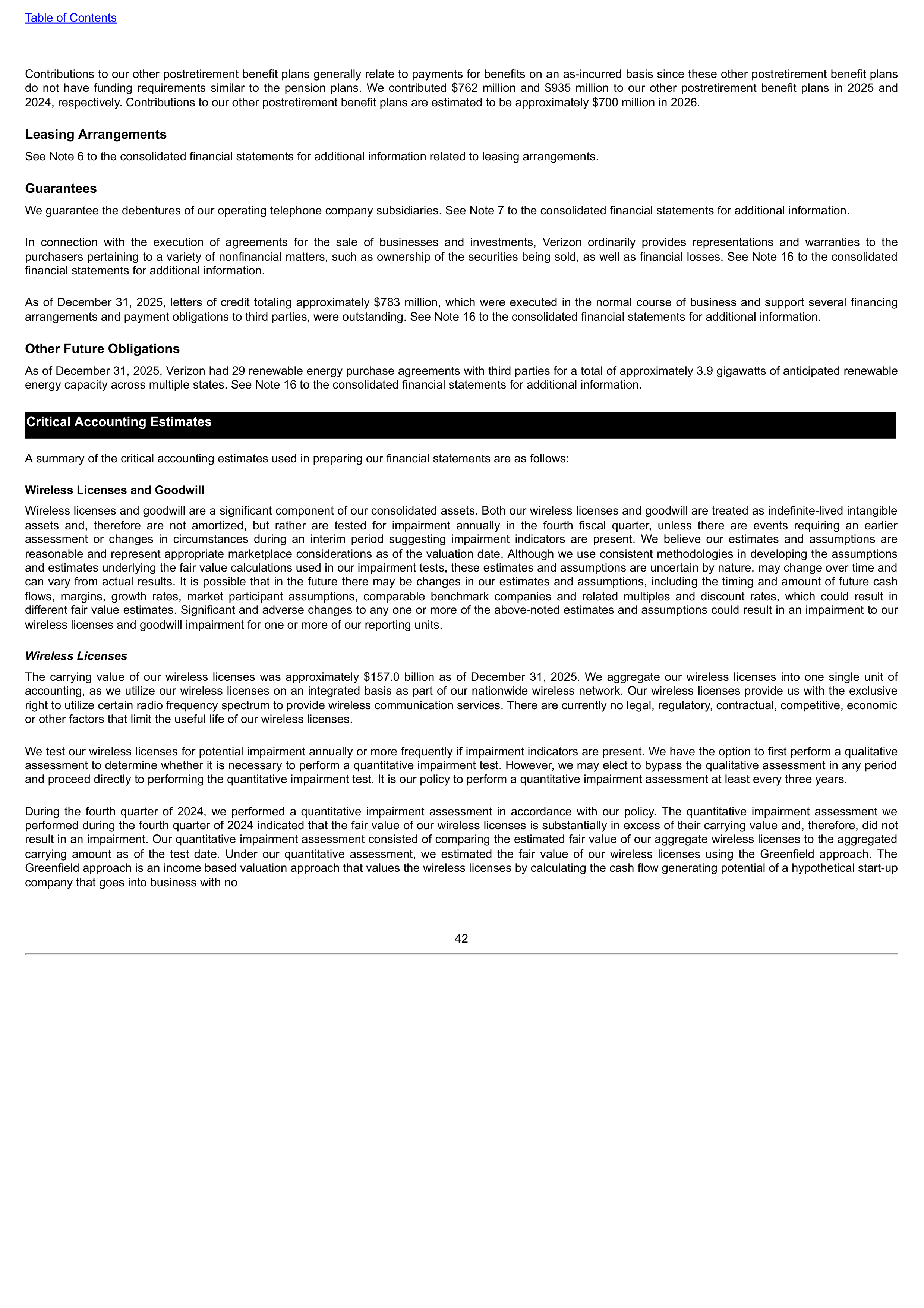 Verizon Annual Report — page 42