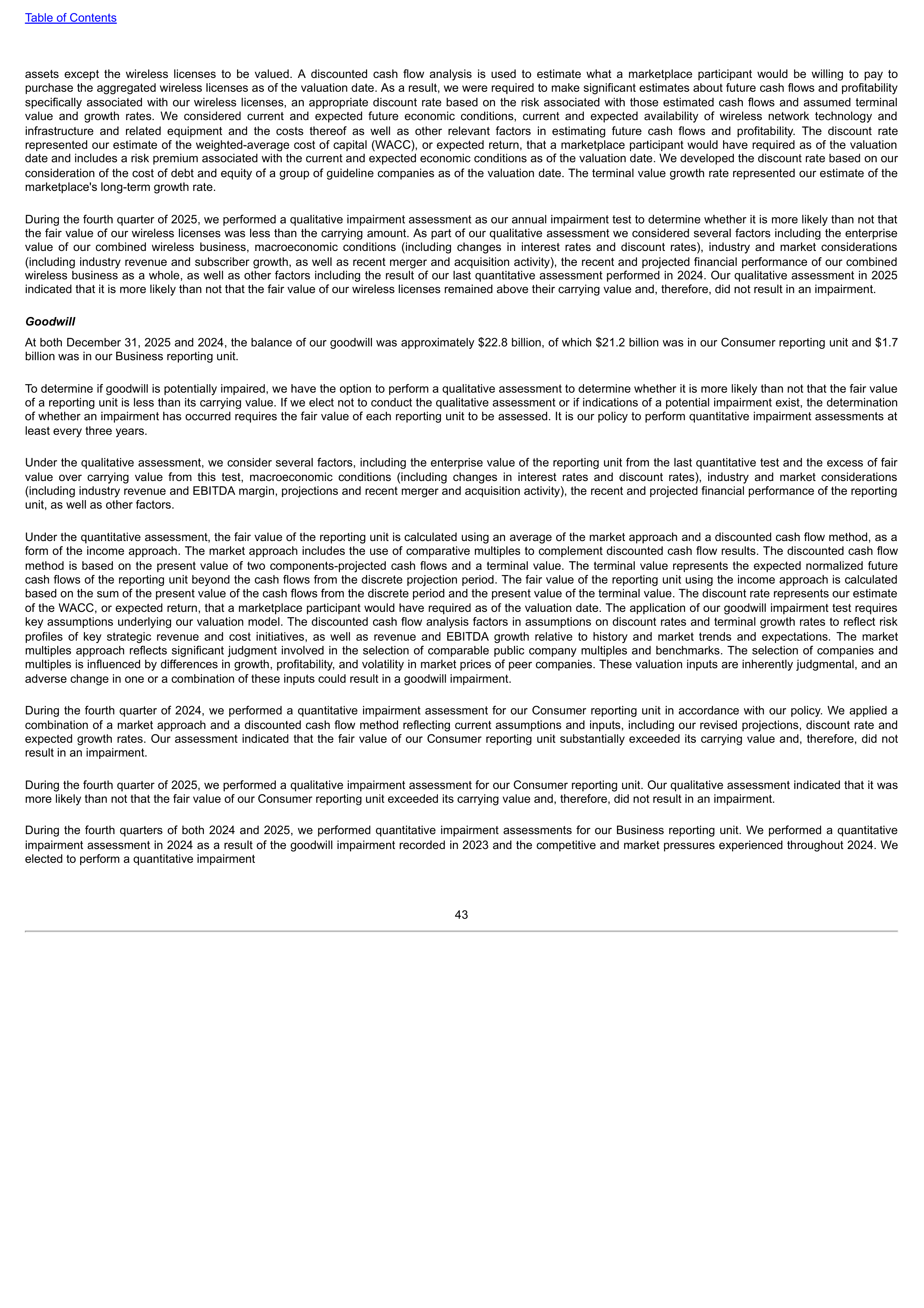 Verizon Annual Report — page 43