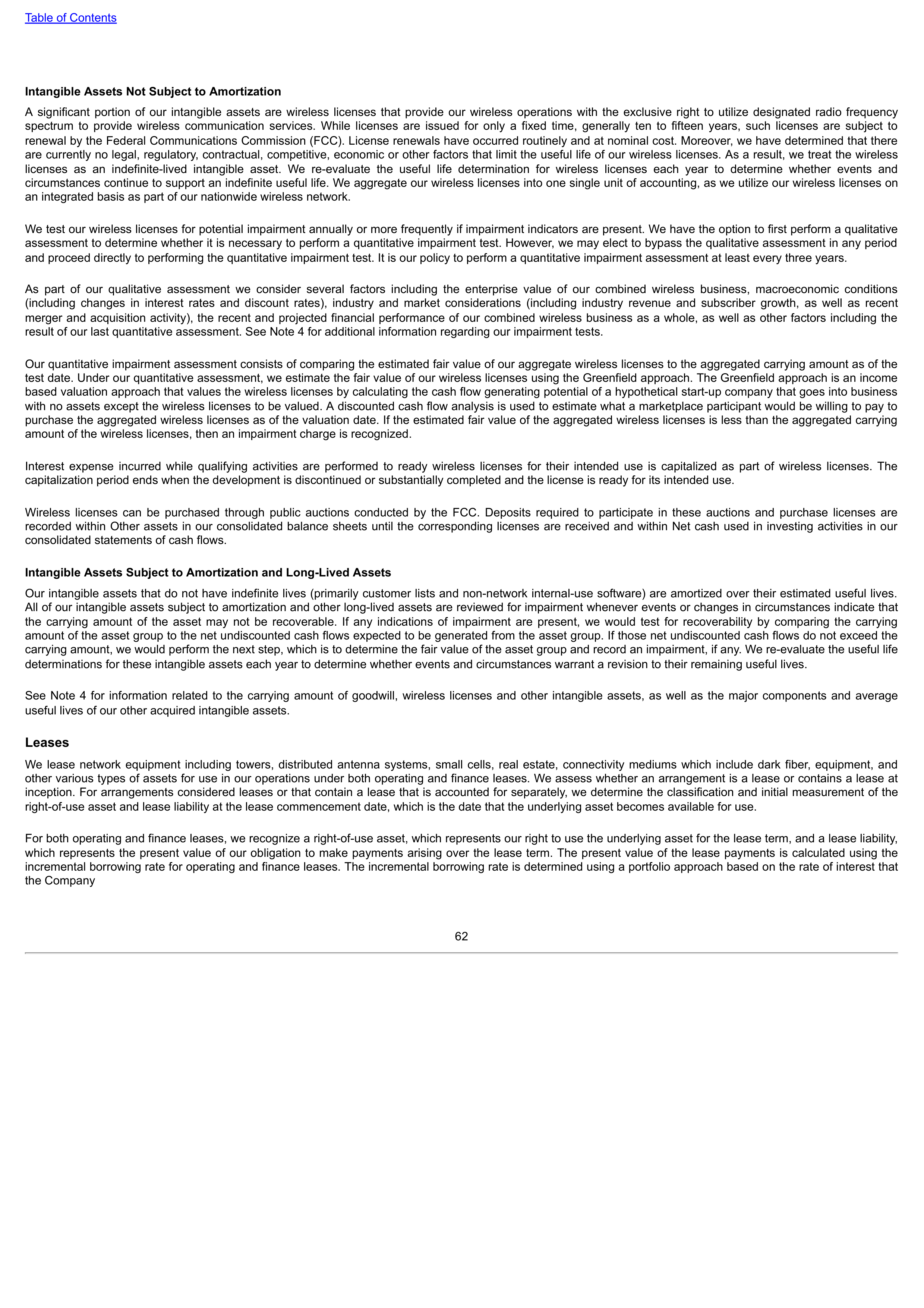 Verizon Annual Report — page 62