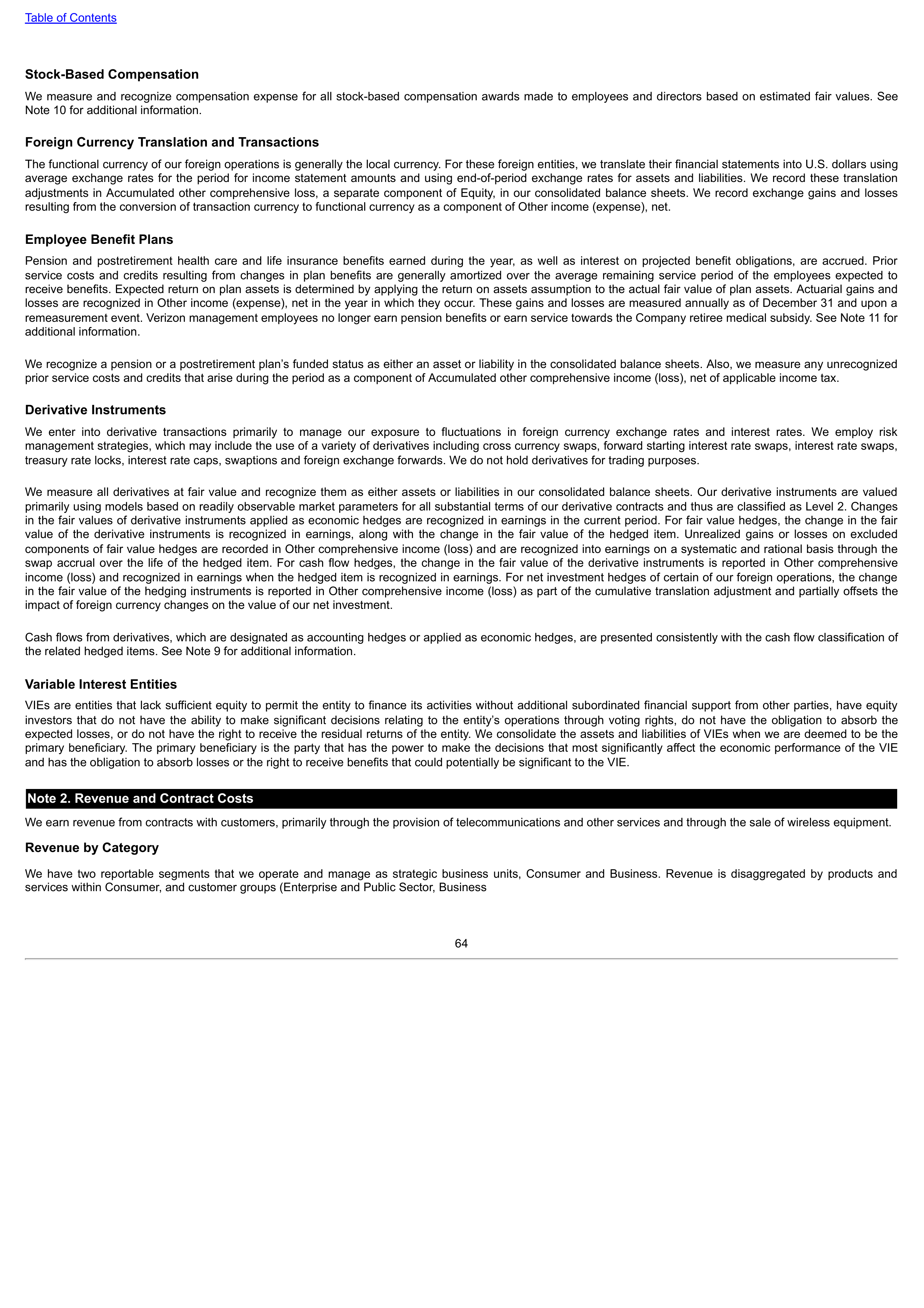Verizon Annual Report — page 64