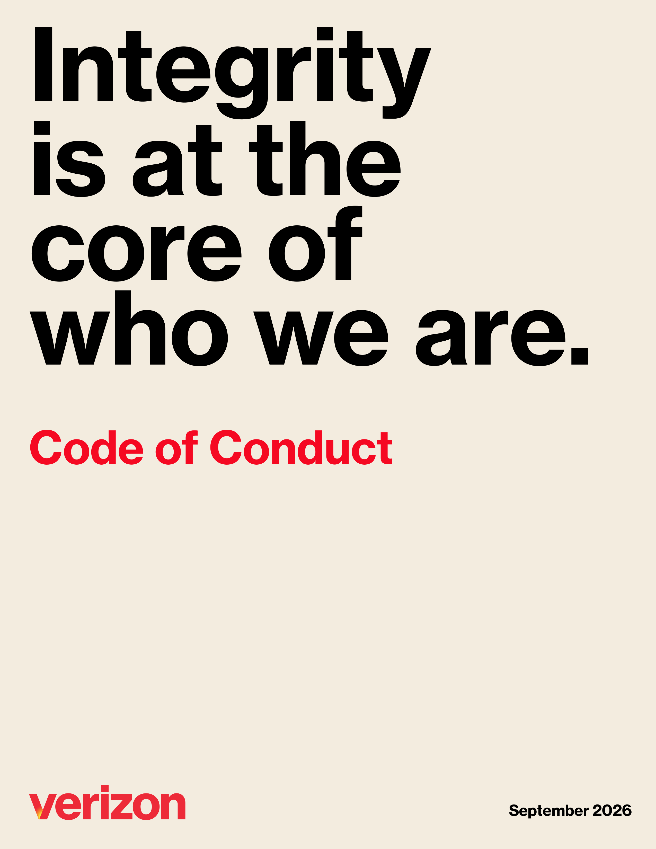 Verizon Communications Code of Conduct Handbook — page 1