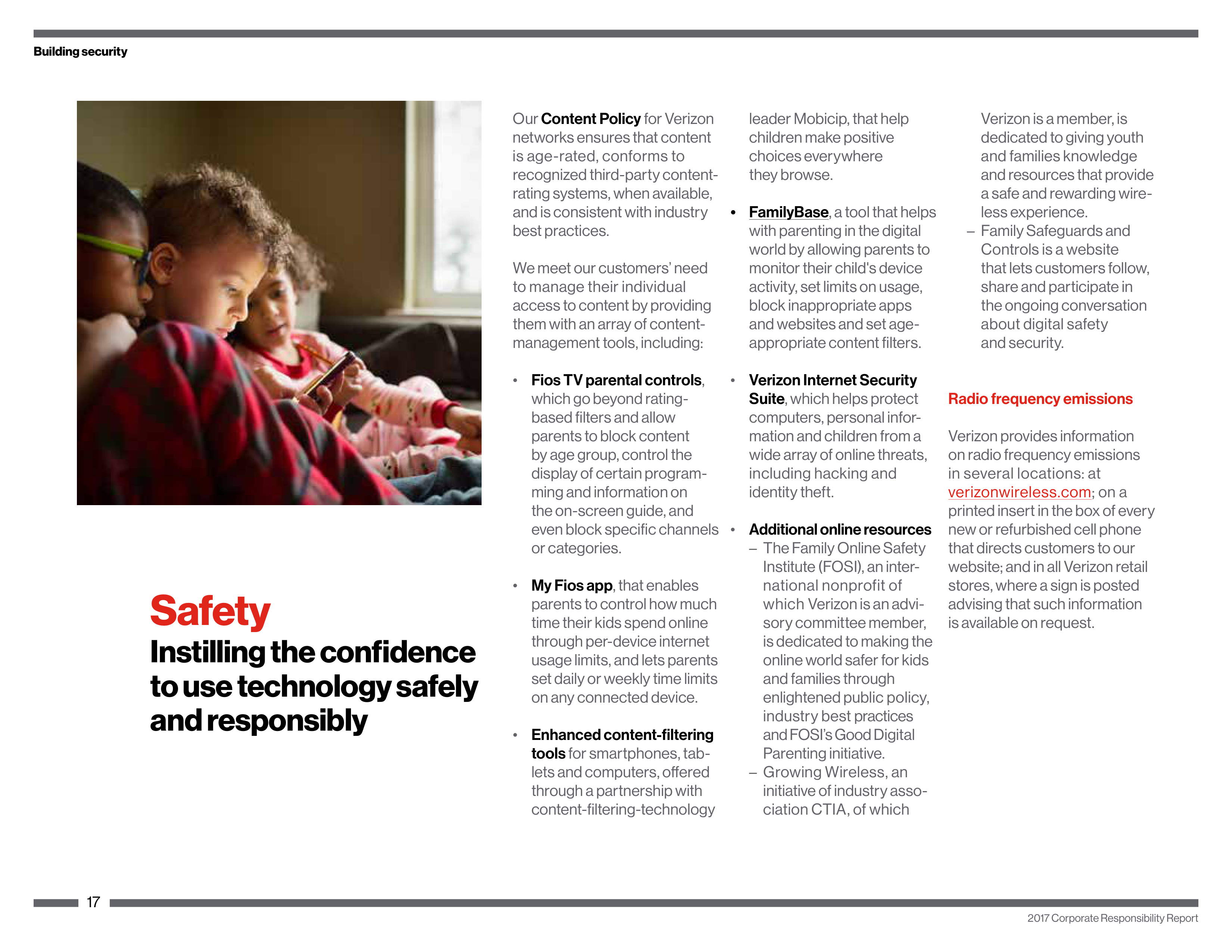 Verizon Corporate Responsibility Magazine — page 17