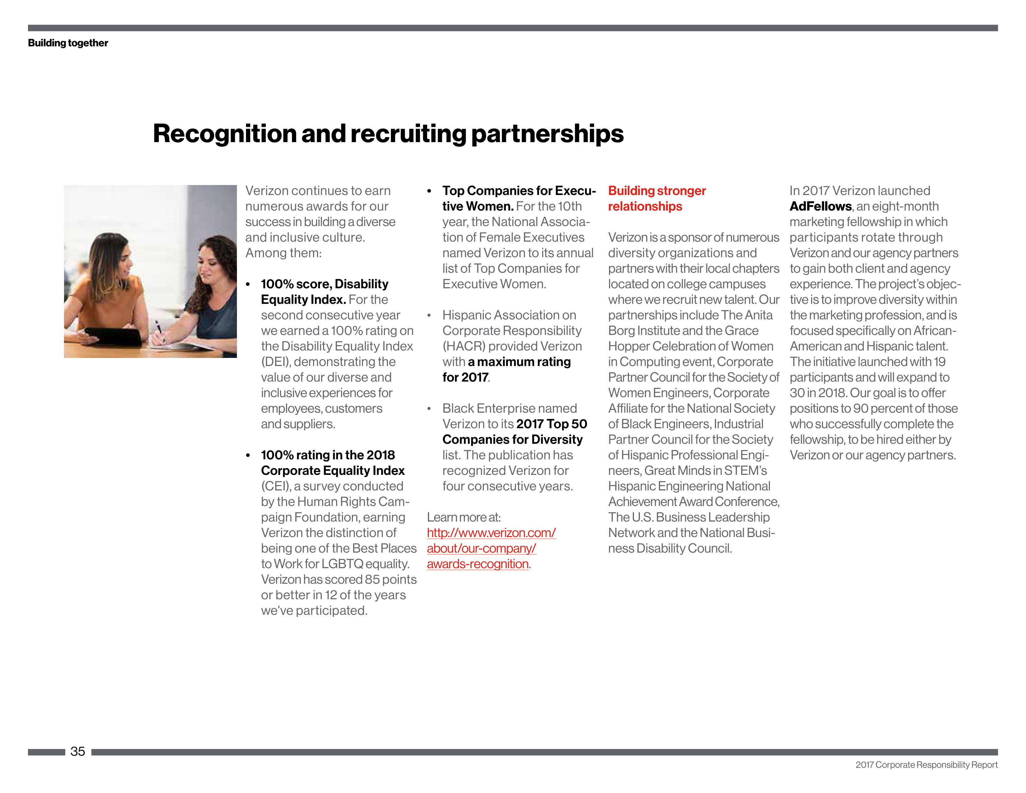 Verizon Corporate Responsibility Magazine — page 35