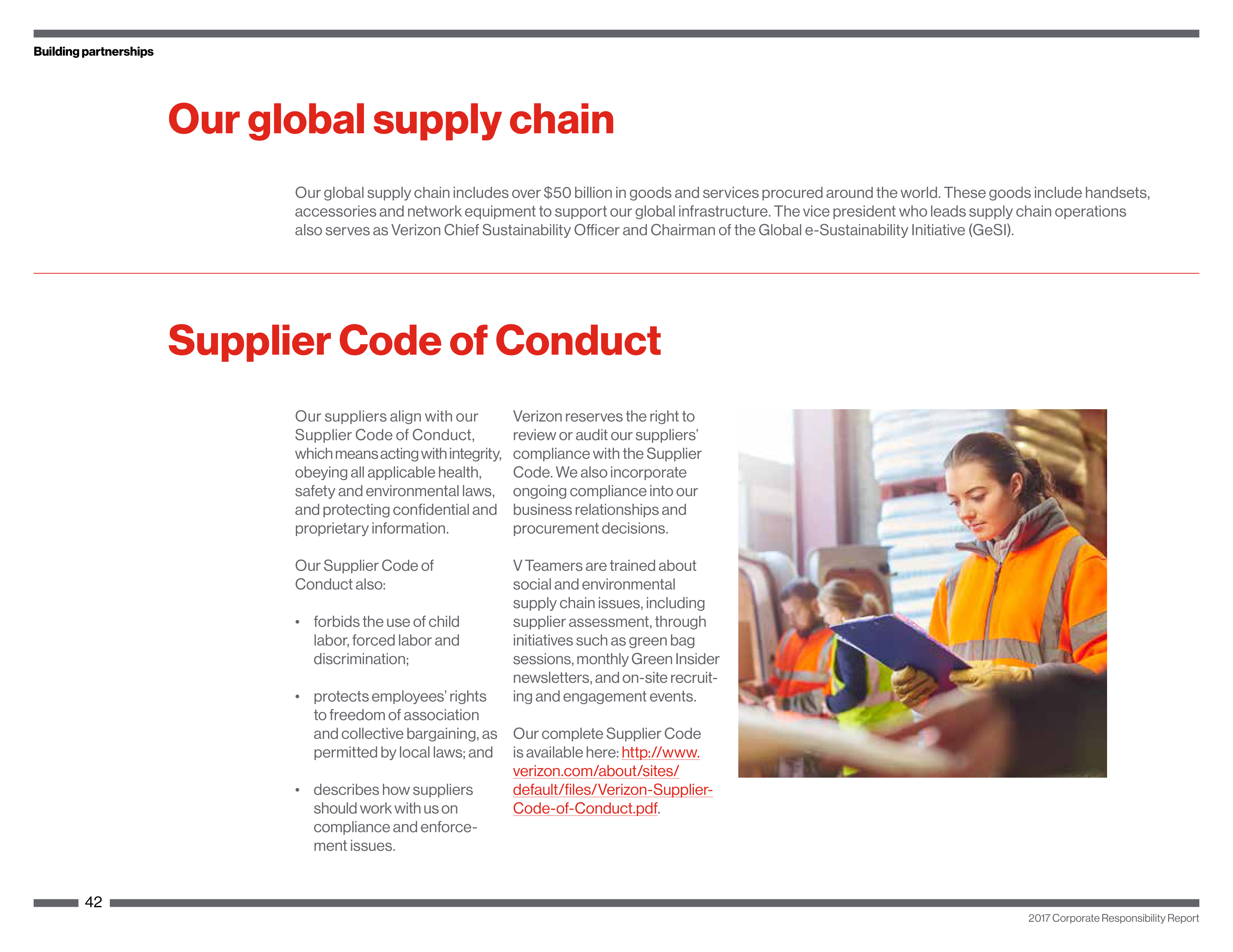 Verizon Corporate Responsibility Magazine — page 42