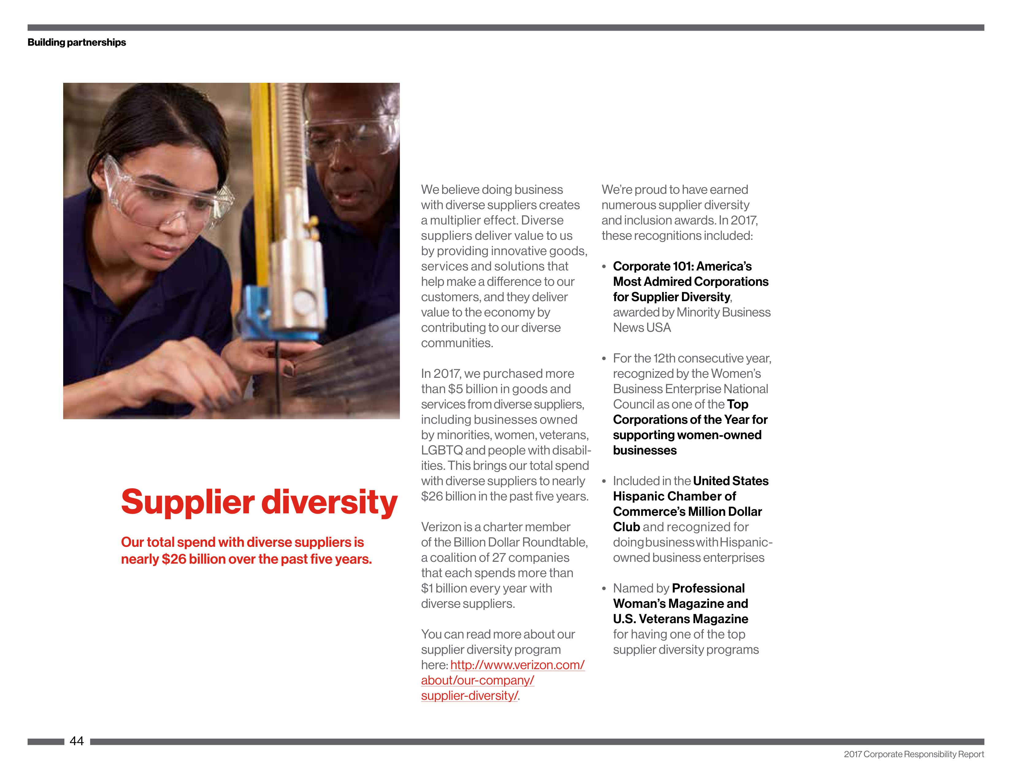 Verizon Corporate Responsibility Magazine — page 44