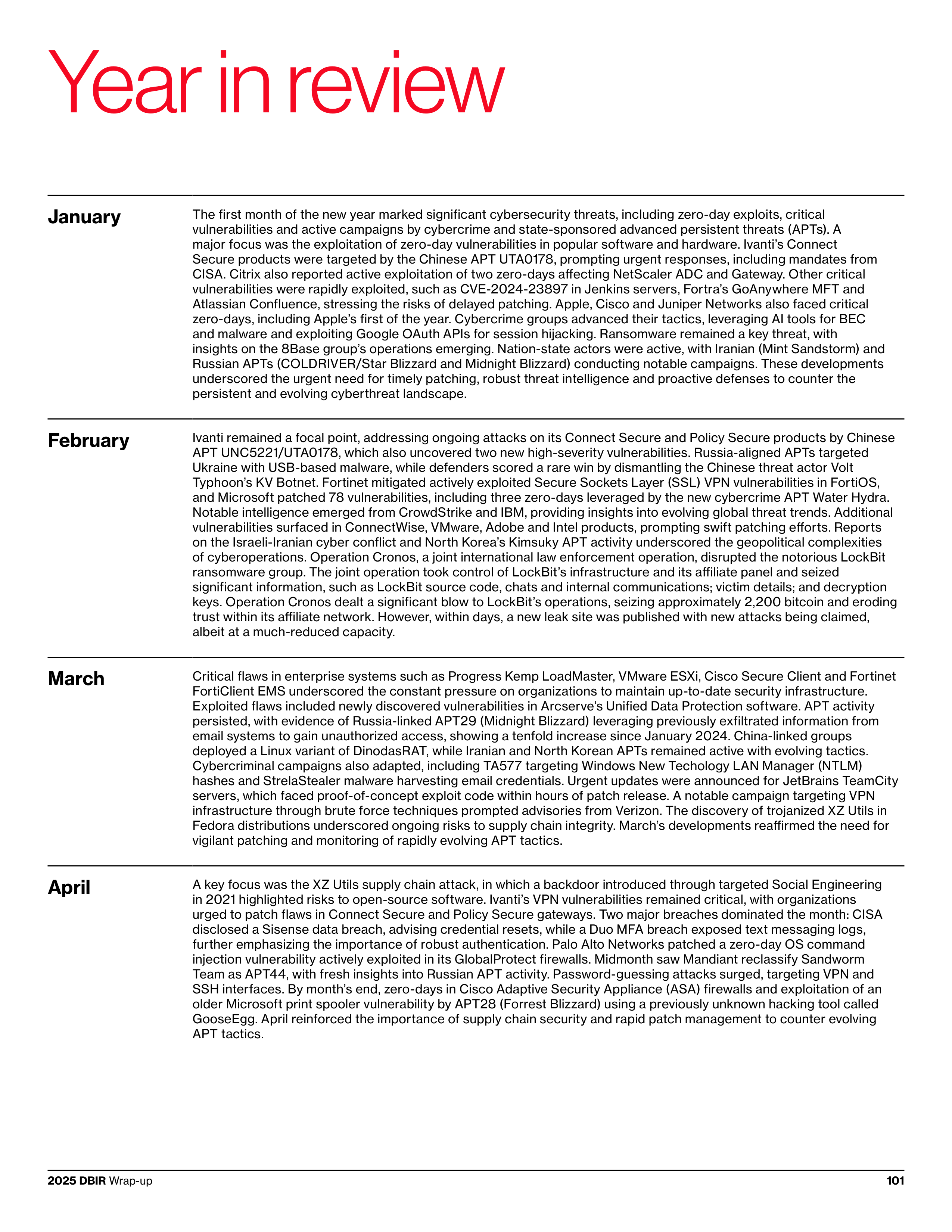 Verizon Data Breach Investigations Report — page 101