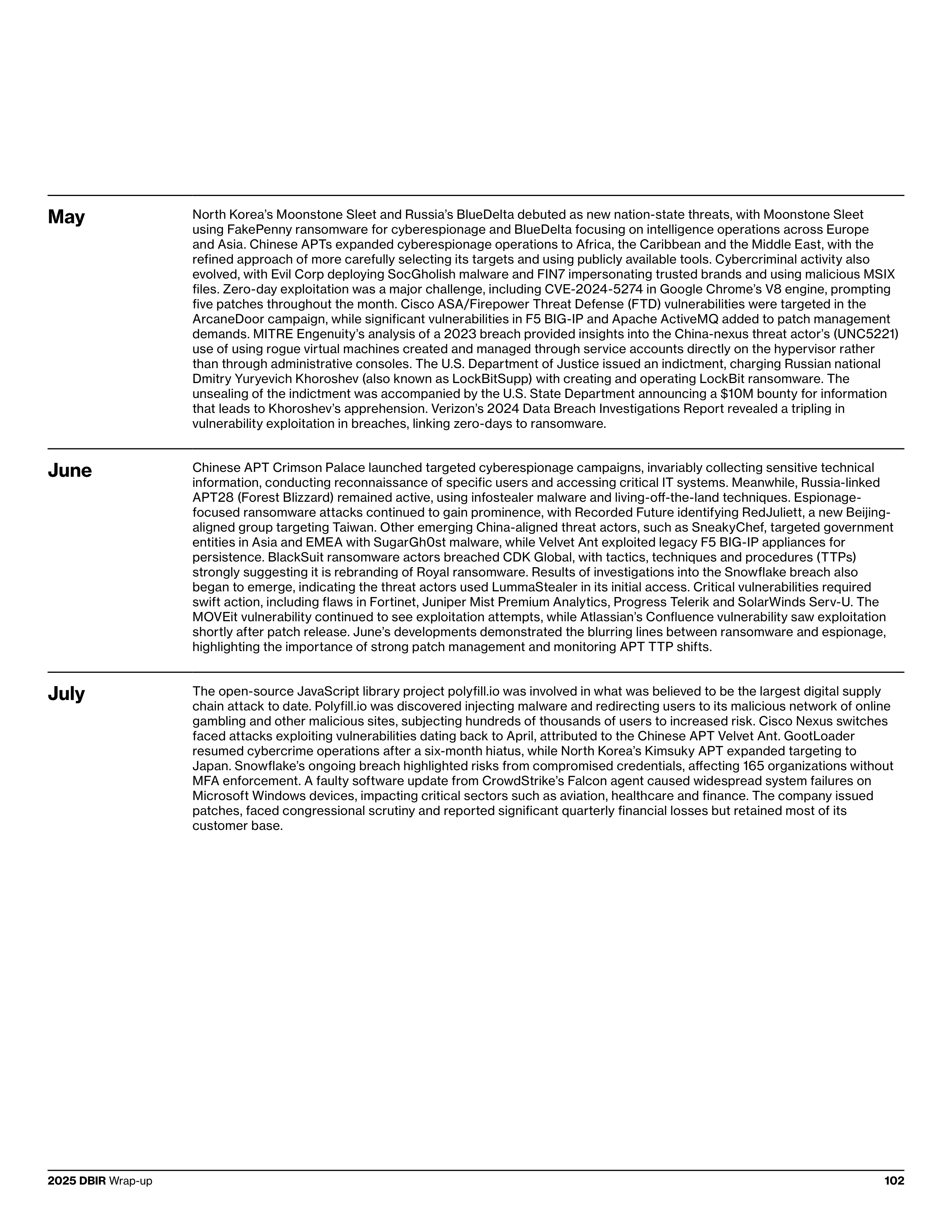 Verizon Data Breach Investigations Report — page 102