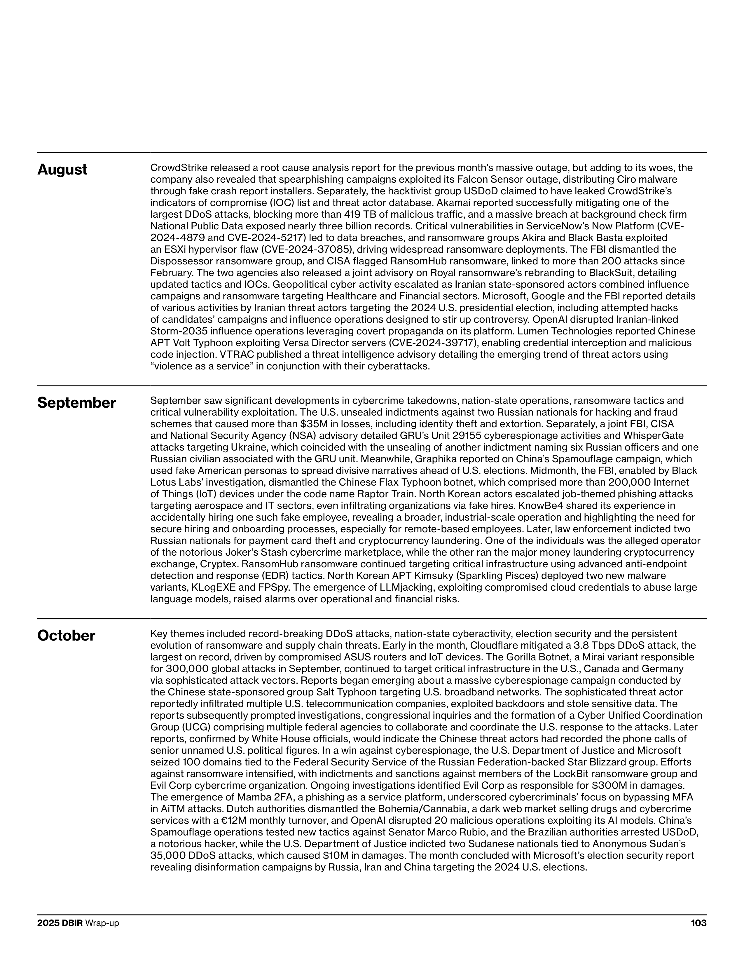 Verizon Data Breach Investigations Report — page 103
