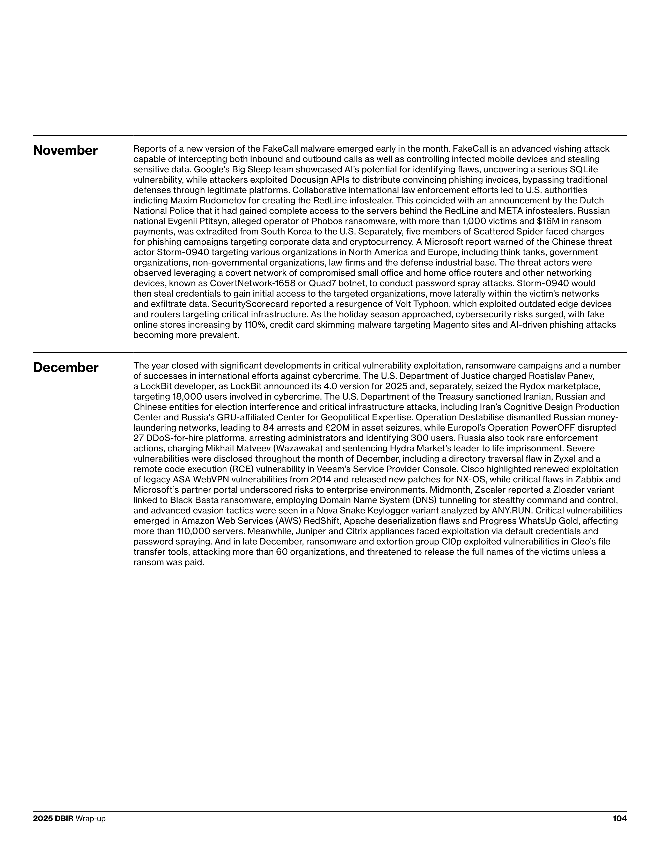 Verizon Data Breach Investigations Report — page 104