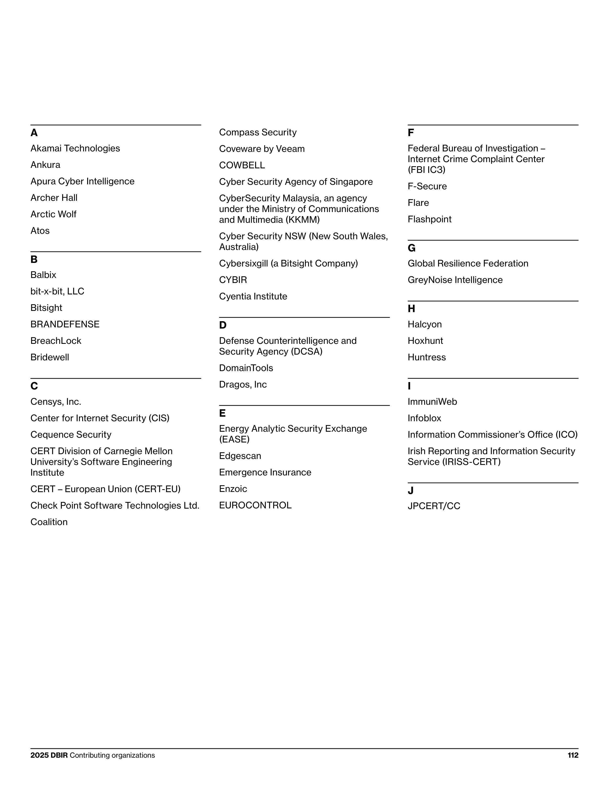 Verizon Data Breach Investigations Report — page 112
